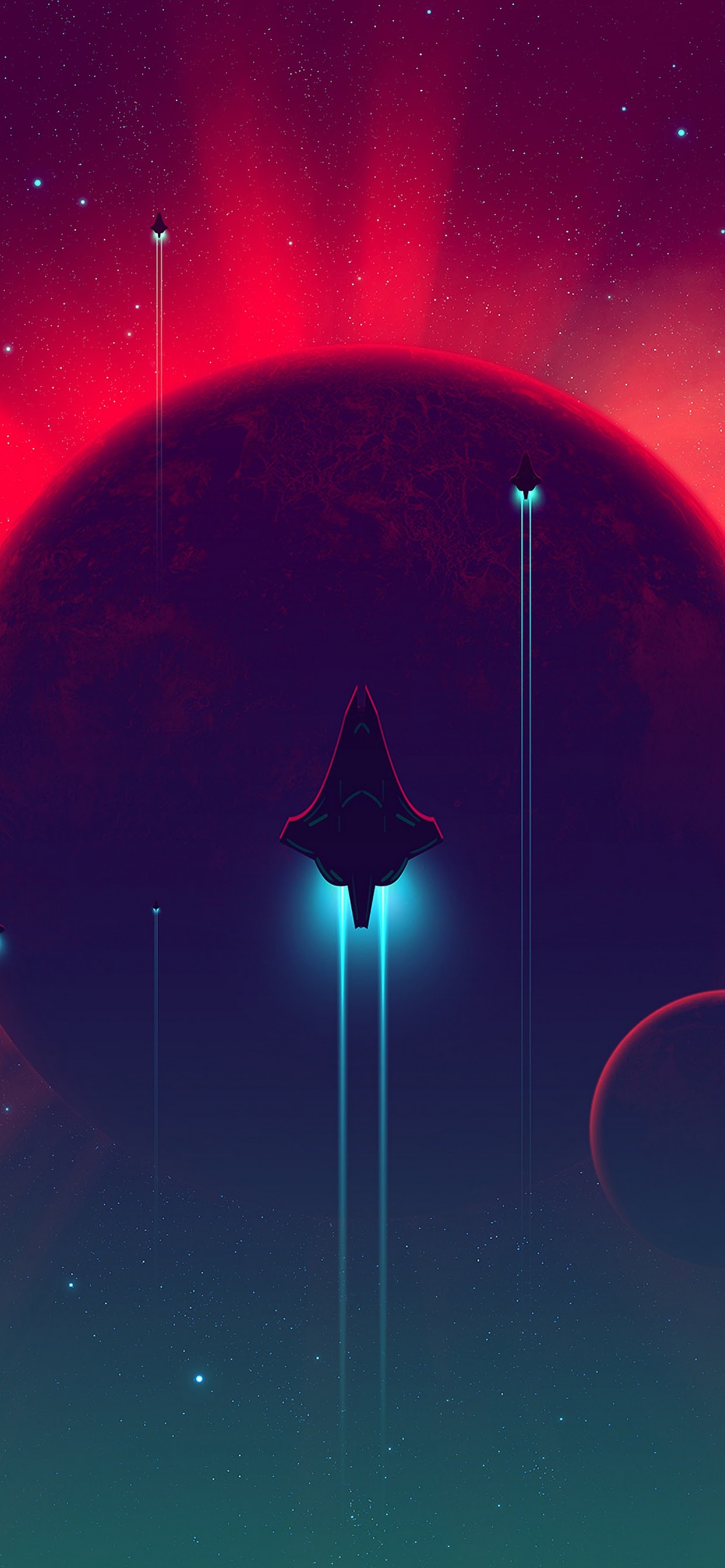 1250x2690 Spaceship Minimalist Sci Fi Digital Art 4K Wallpaper, Phone