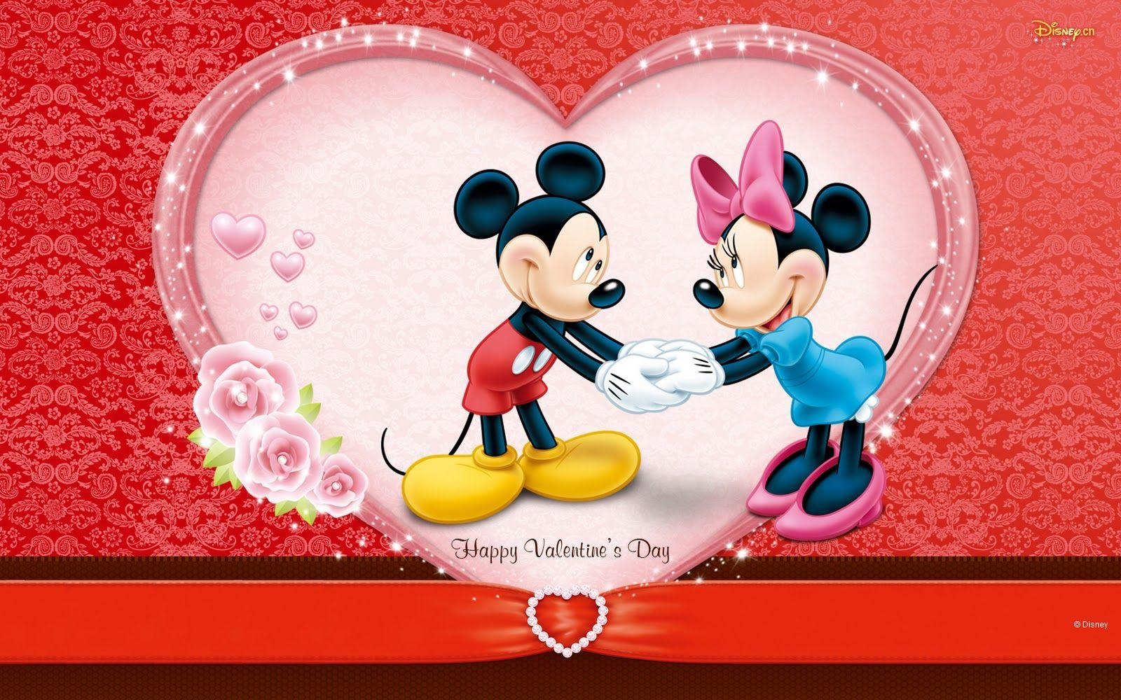 1600x1000 Valentine Card, E Cards 2013: Valentine's Day Desktop Wallpaper For Free. Mickey Mouse Wallpaper, Valentines Wallpaper, Disney Valentines, Desktop