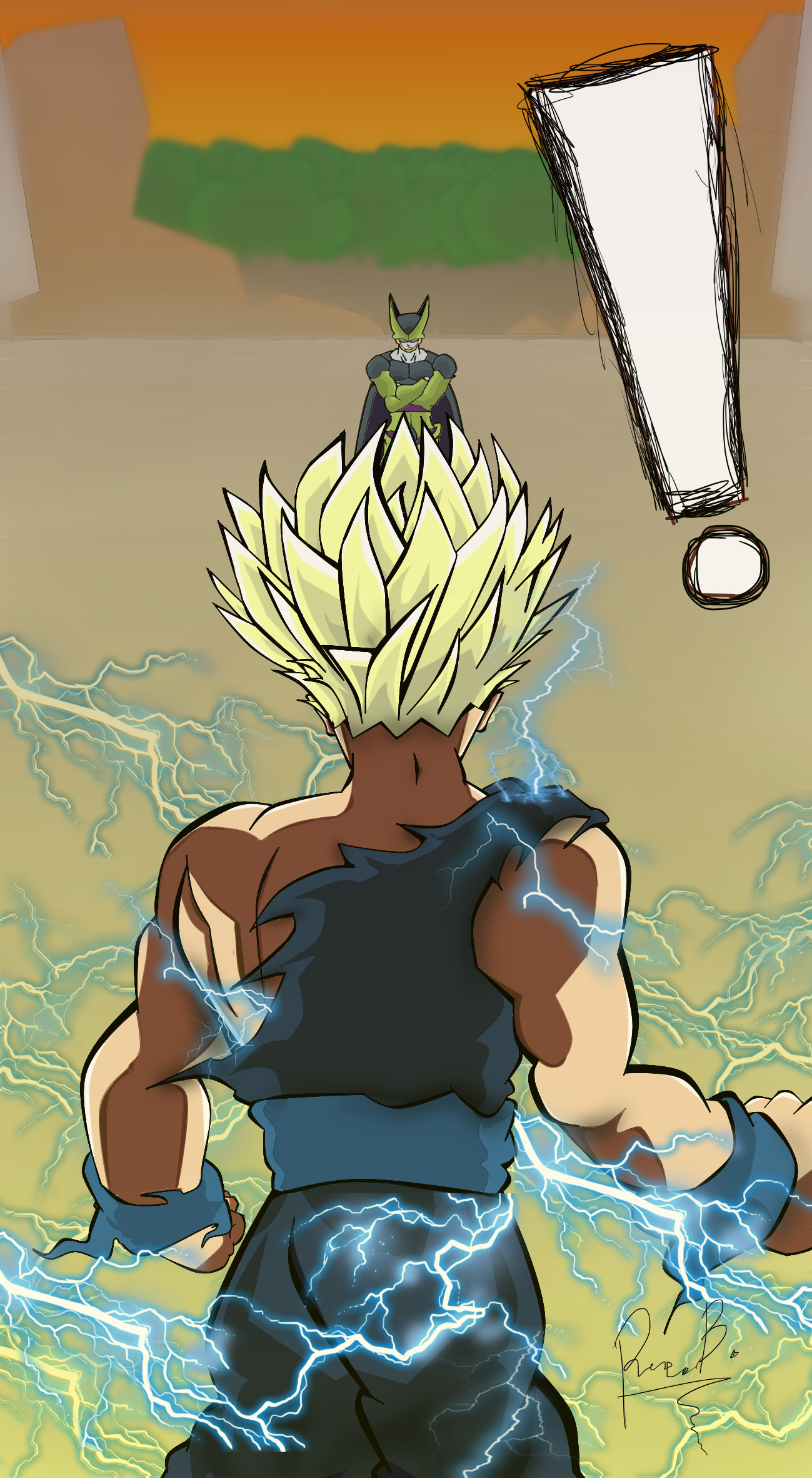 1300x2370 Gohan Vs Cell (iPhone wallpaper), J B, Phone