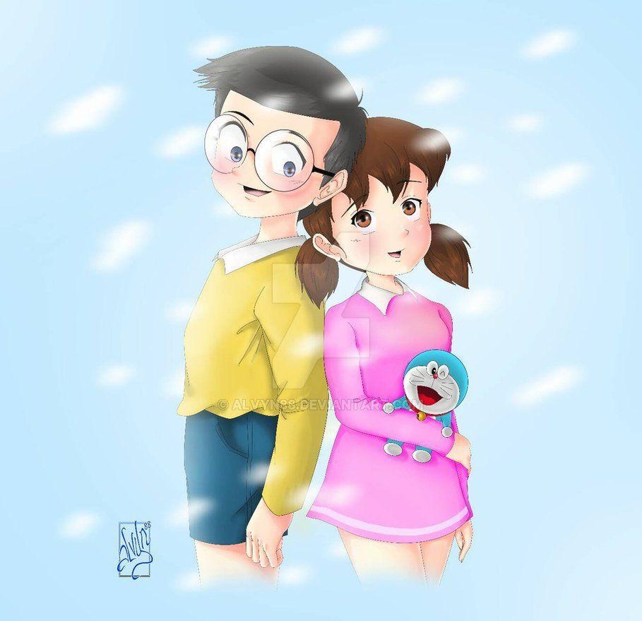 910x880 Nobita and Shizuka Loveteam, Desktop