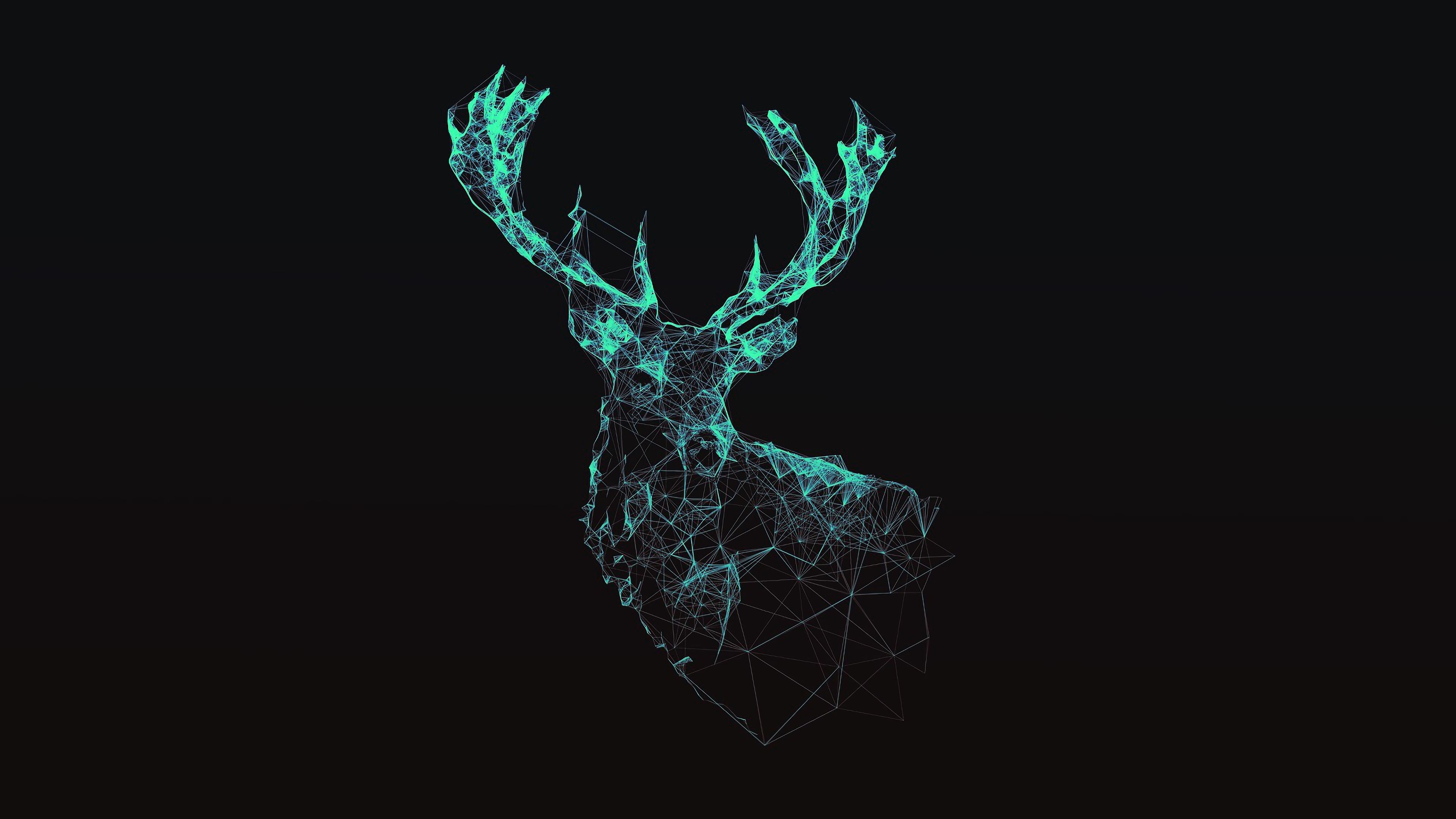 3840x2160 Minimalist Deer Abstract Animal 4K, Desktop