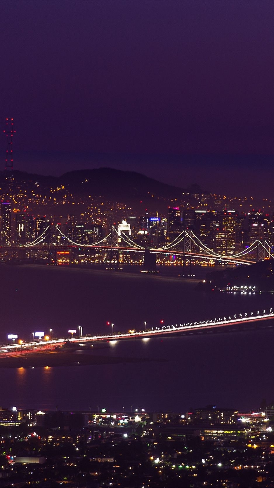 940x1670 Download wallpaper  san francisco, night city, bridge, Phone