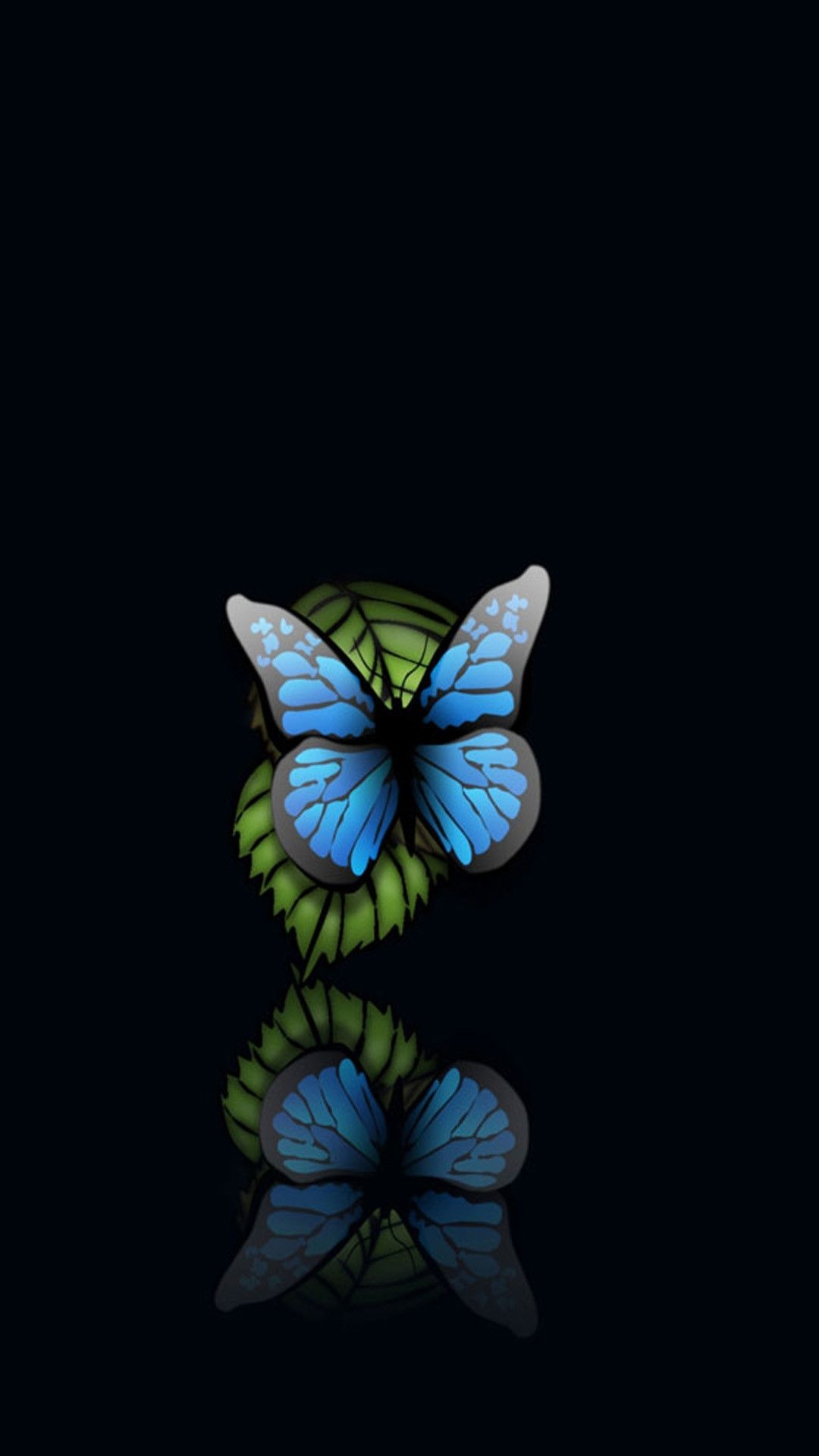 1080x1920 Butterfly Black Background, Phone