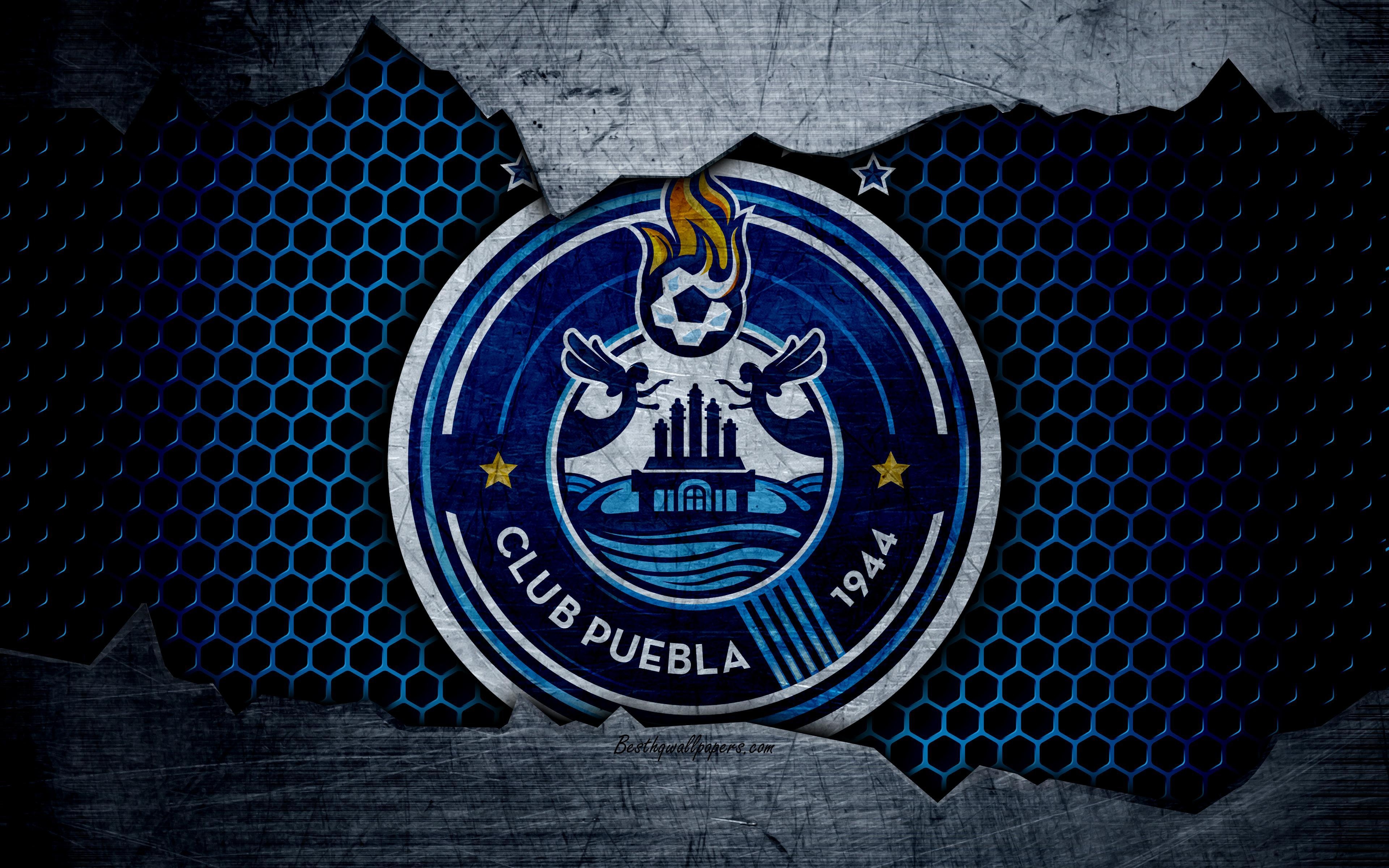 3840x2400 Download wallpaper Puebla, 4k, logo, Liga MX, soccer, Primera, Desktop