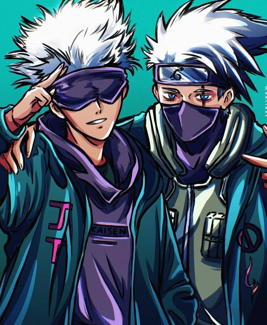 1060x1290 Gojo Satoru and Kakashi sensei. Anime crossover, Naruto art, Kakashi sensei, Phone