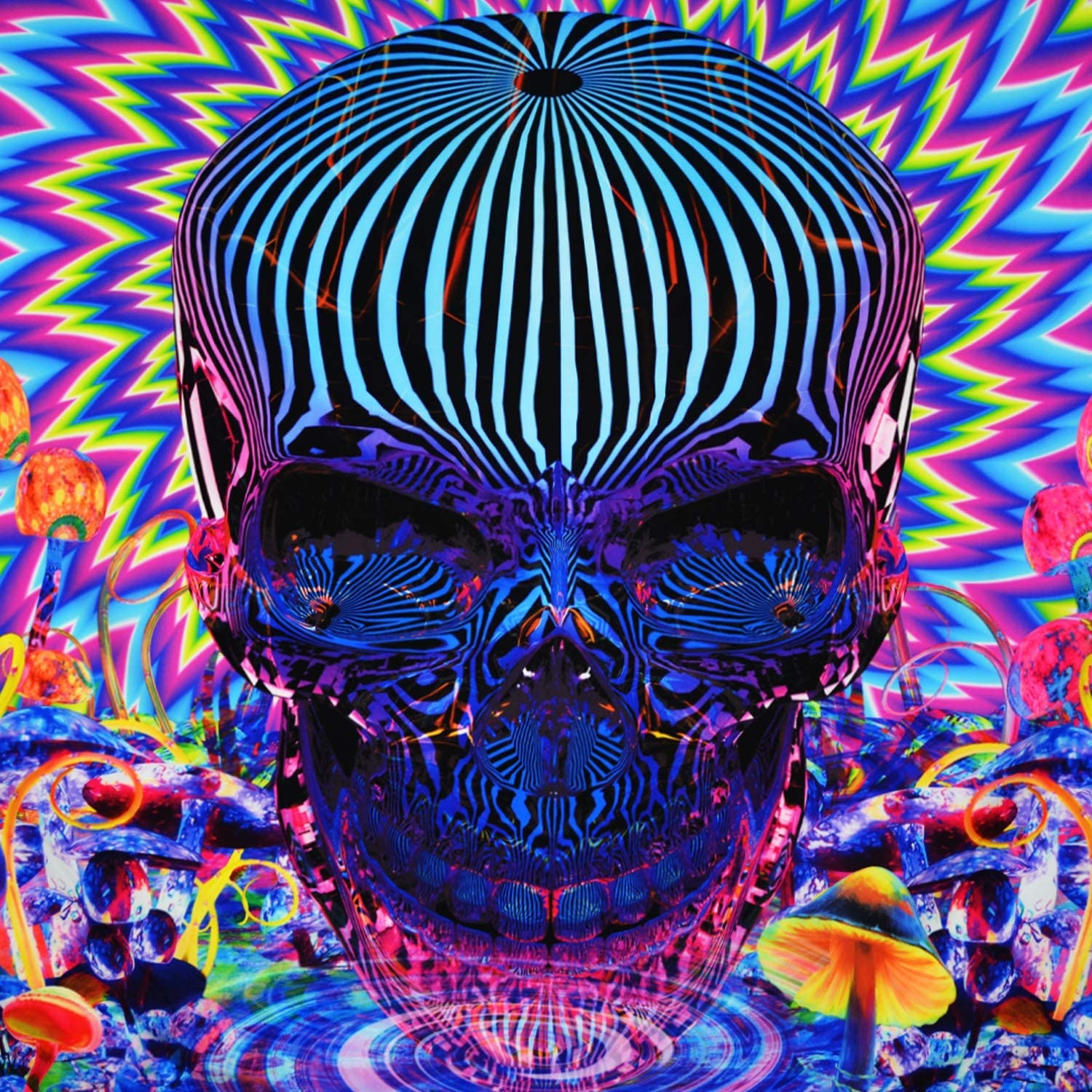 1500x1500 Galoker Psychedelic Tapestry Skull Tapestry Trippy Mushrooms Tapestry Colorful Abstract Tapestry Bohemian Hippie Tapestry Wall Hanging for Home Decor(H51.2×W59.1 inches), Home & Kitchen, Phone