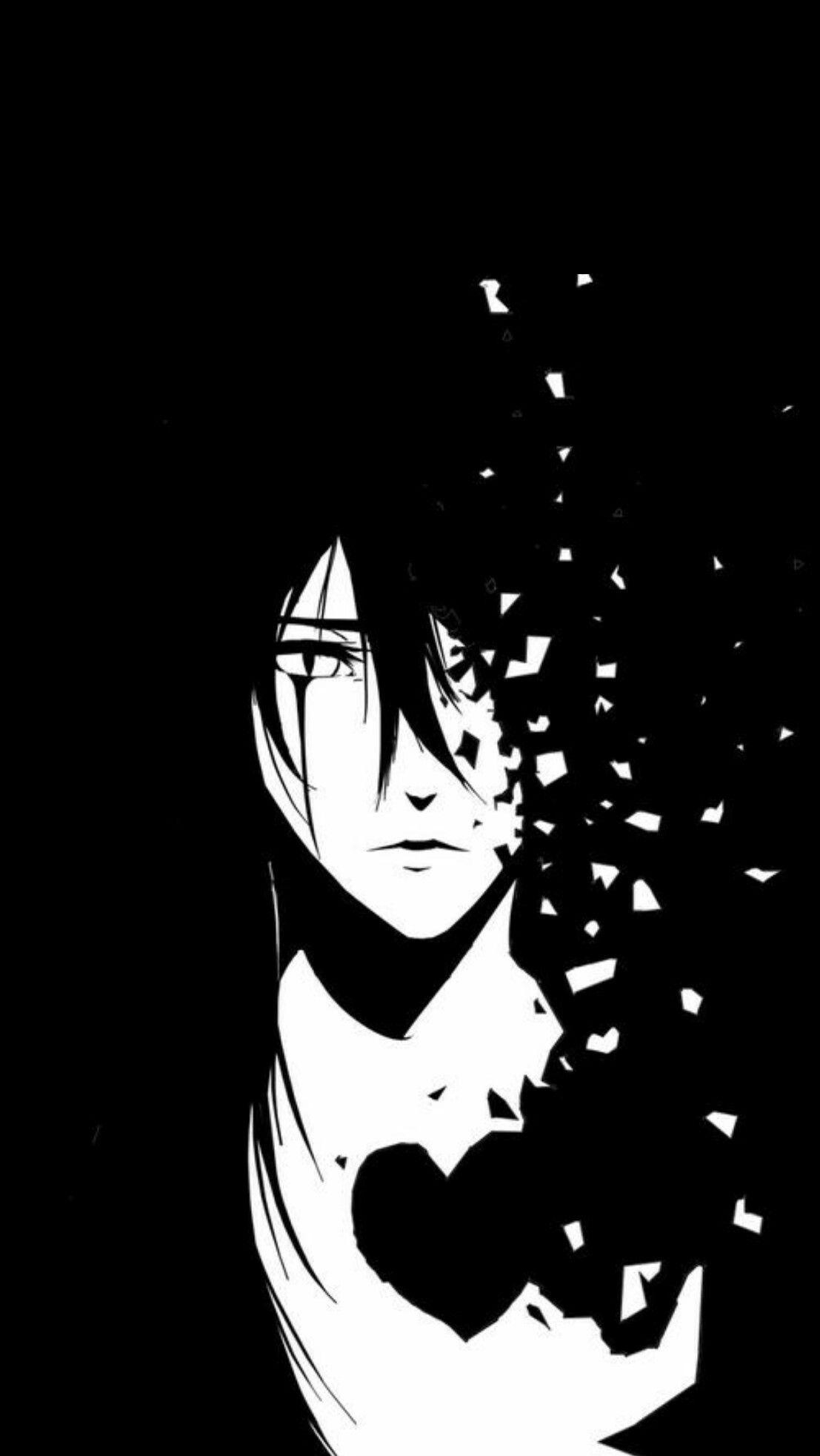 1110x1970 Black and White Anime Aesthetic Wallpaper Free Black, Phone