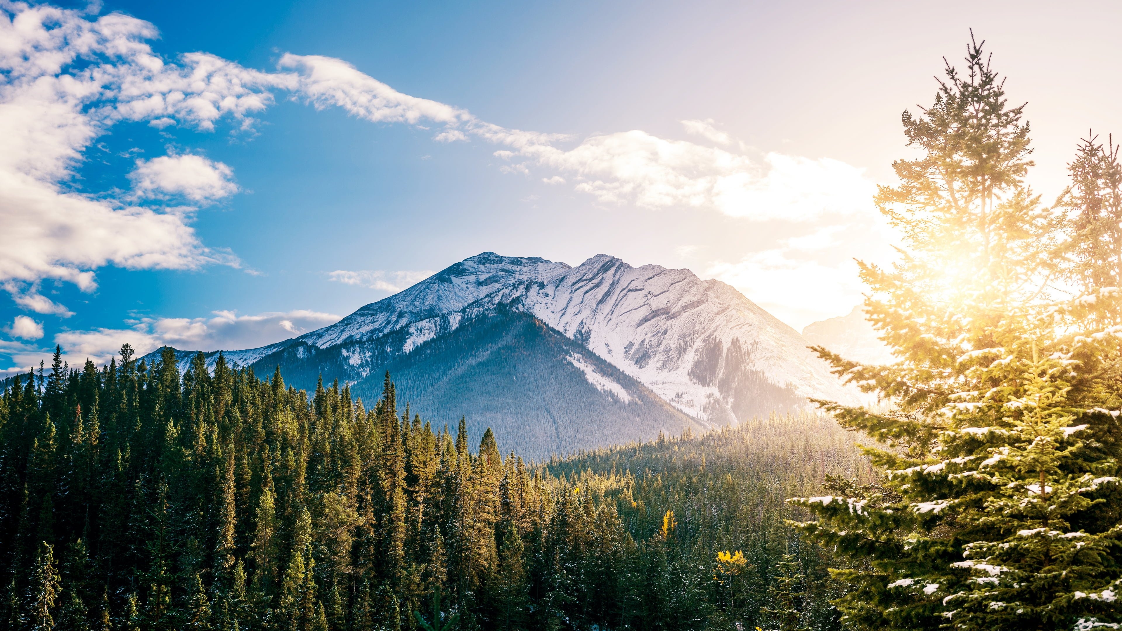 3840x2160 Landscape photography of icy mountain under stratus cloud HD, Desktop