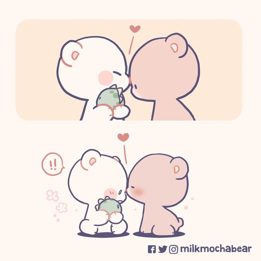 900x900 Milk & Mocha 2 bears kissing each other, Phone