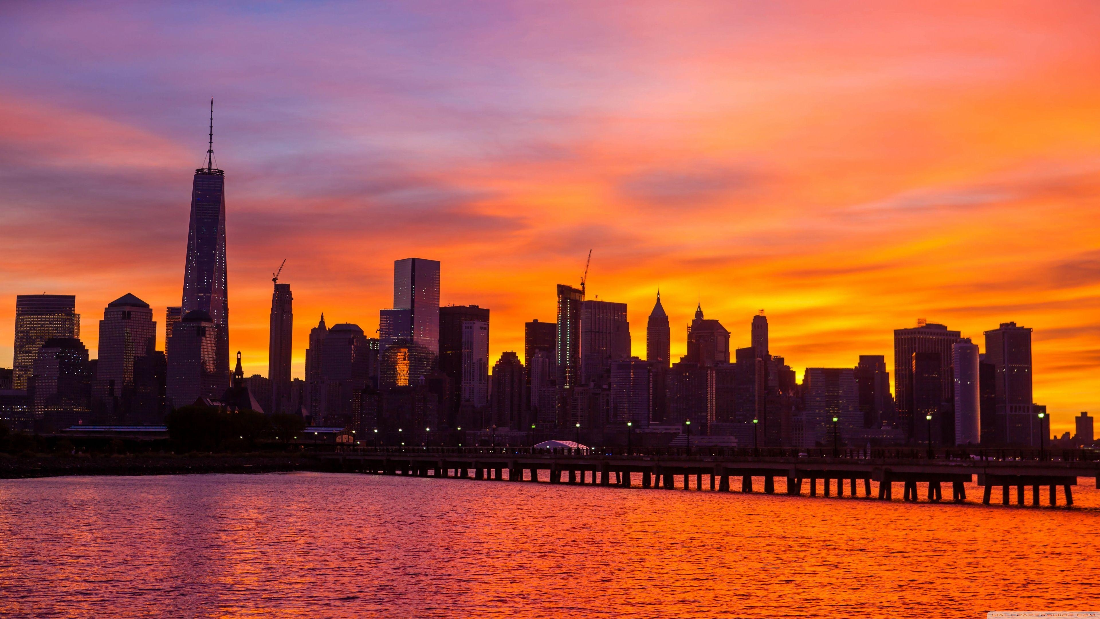 3840x2160 New York City Skyline Sunrise ❤ 4K HD Desktop Wallpaper for 4K, Desktop