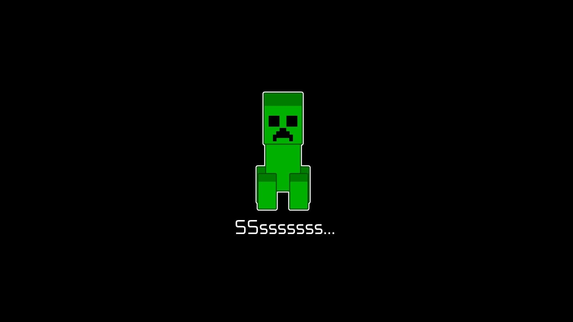 1920x1080 Wallpaper, black, video games, dark, text, logo, Minecraft, creeper, brand, number, screenshot, computer wallpaper, font, Desktop