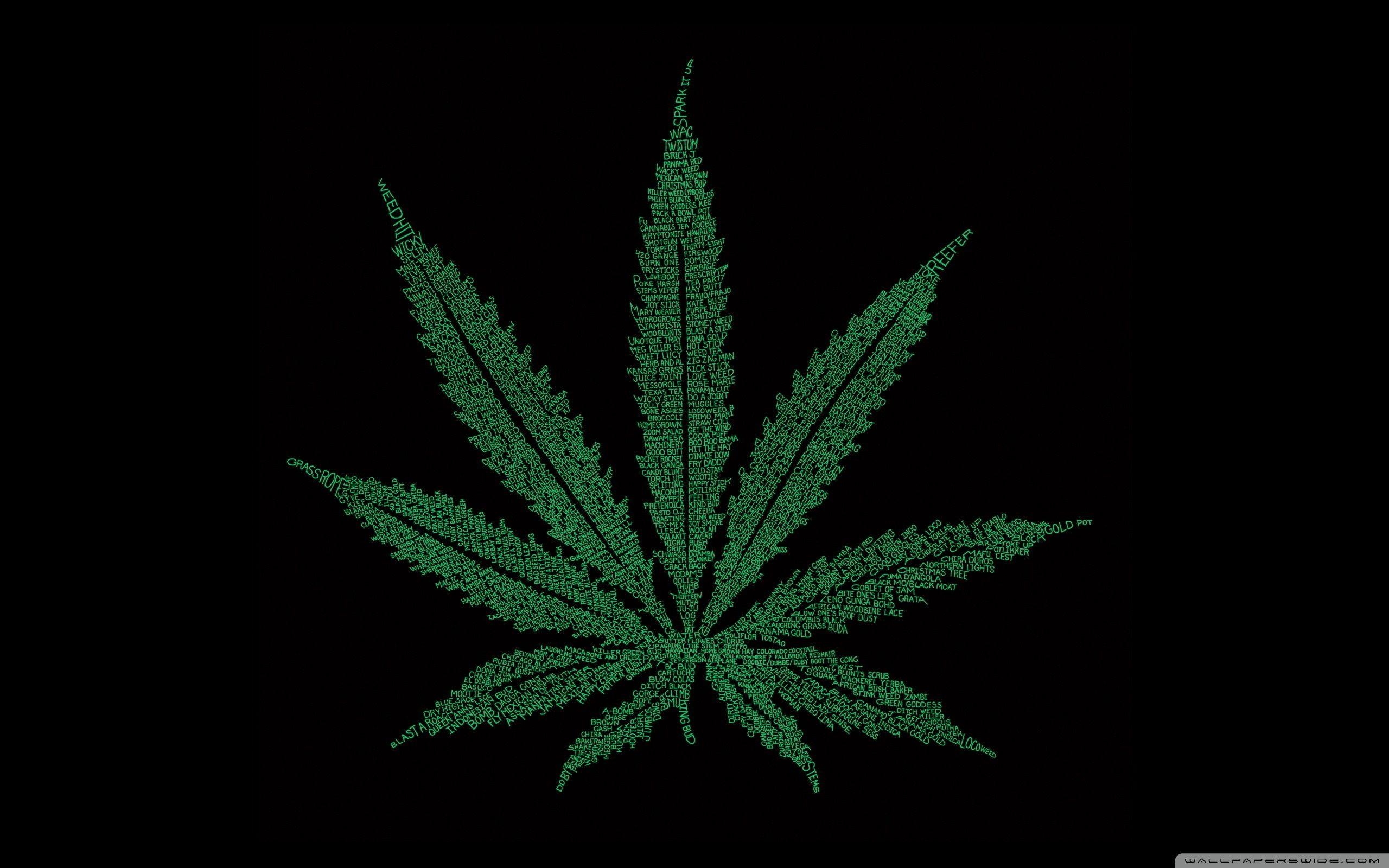 2560x1600 Marijuana Leaf Typography ❤ 4K HD Desktop Wallpaper for 4K Ultra HD, Desktop