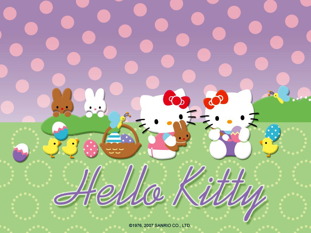 1030x770 Free download Hello Kitty cute Easter bunny desktop wallpaper background  [] for your Desktop, Mobile & Tablet. Explore Cute Disney Spring Wallpaper. Cute Spring Background, Cute Disney Character, Desktop