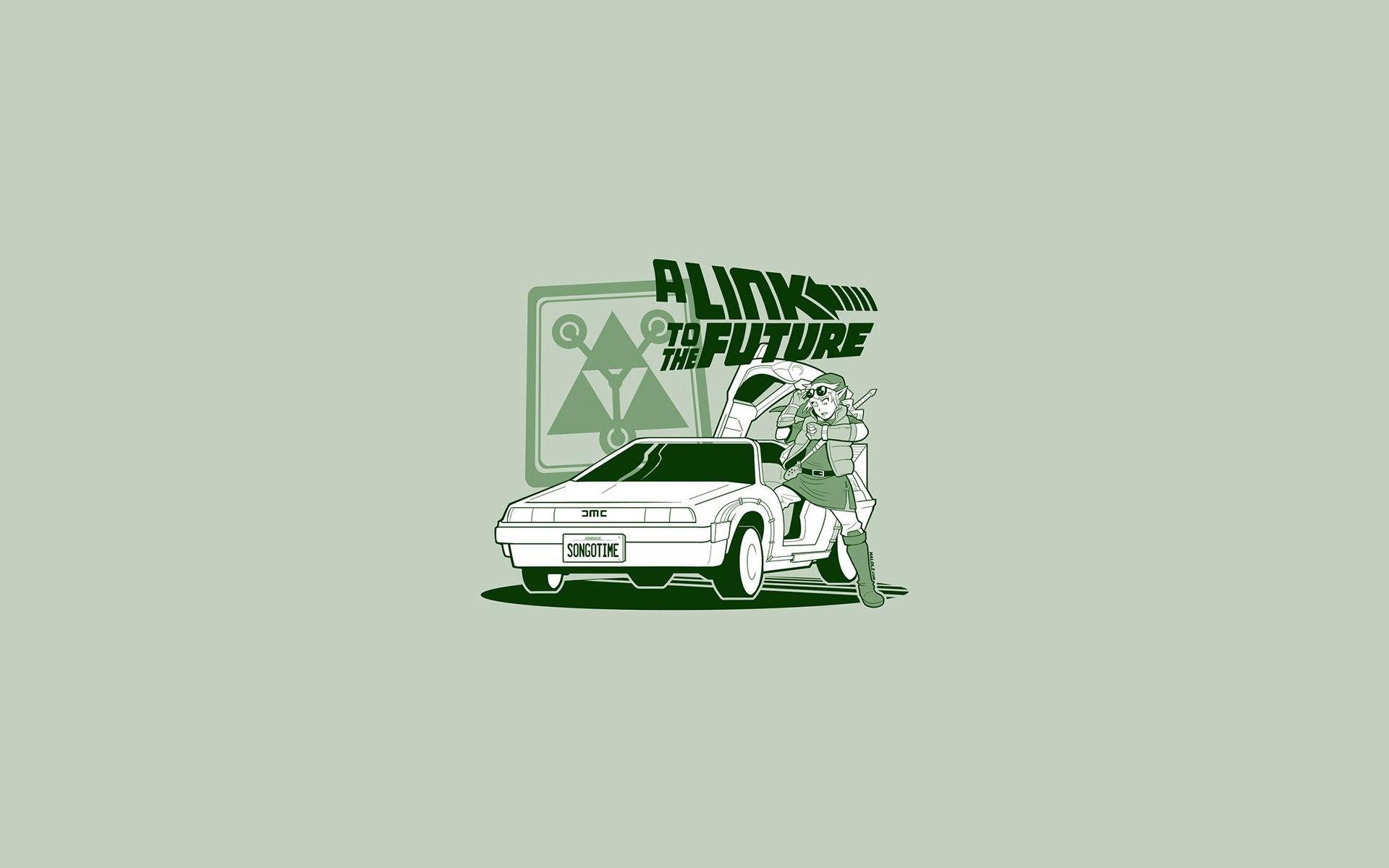 1920x1200 cartoons, Link, cars, comics, fake, funny, Back to the Future, Desktop