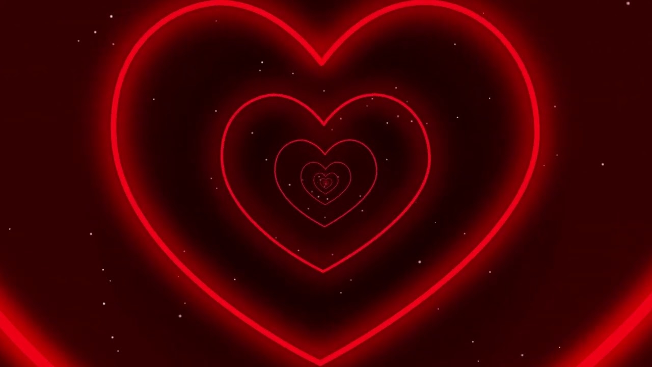 1280x720 Free Neon Red Lights Love Heart Tunnel Tik Tok Trend Background Loop 1 hour 4k 60fps, Desktop