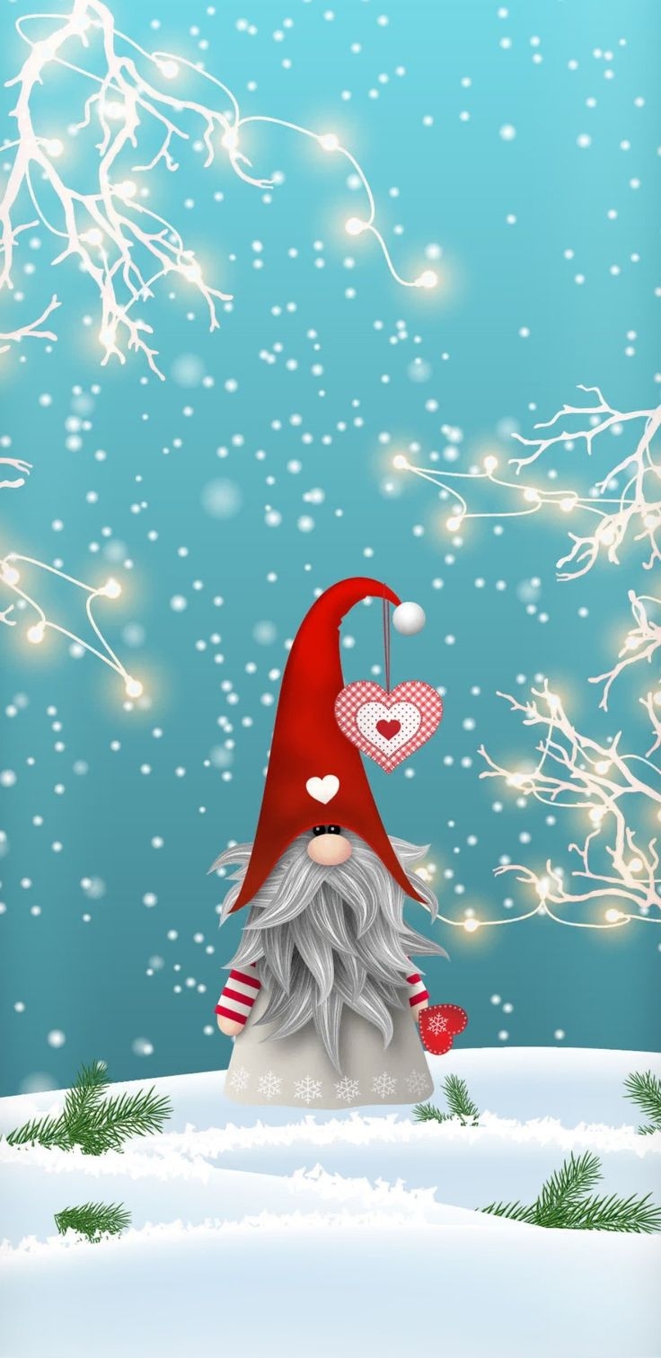 740x1520 Christmas Wallpaper 2. Xmas wallpaper, Gnome wallpaper, Gnomes crafts, Phone