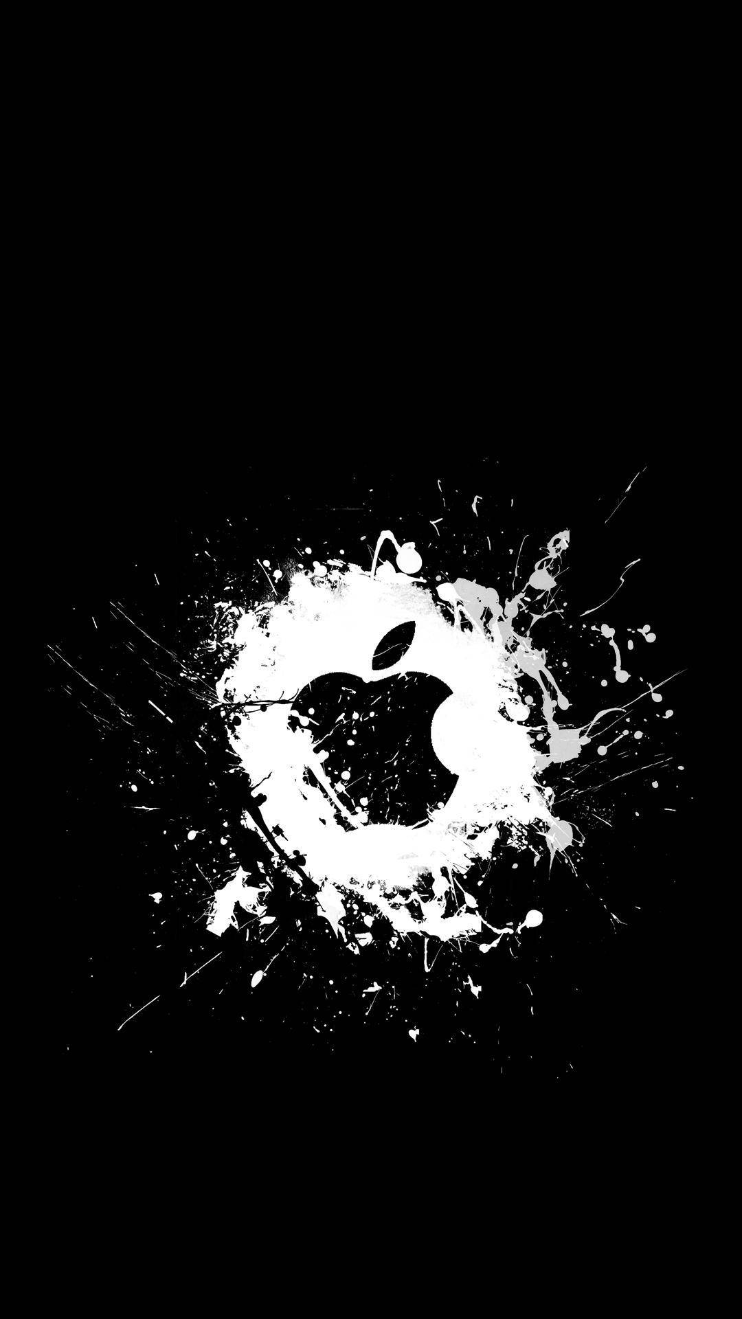 1080x1920 Download White Splash Black Apple Logo iPhone Wallpaper, Phone