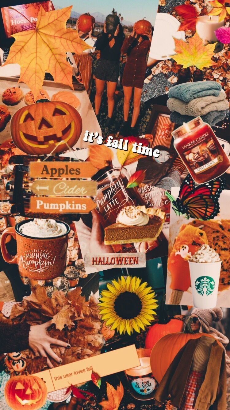 750x1340 cute aesthetic fall halloween iphone wallpaper #halloweenaesthetic another one, idk how i feel abt it. Fall halloween decor, Fall wallpaper, iPhone wallpaper fall, Phone