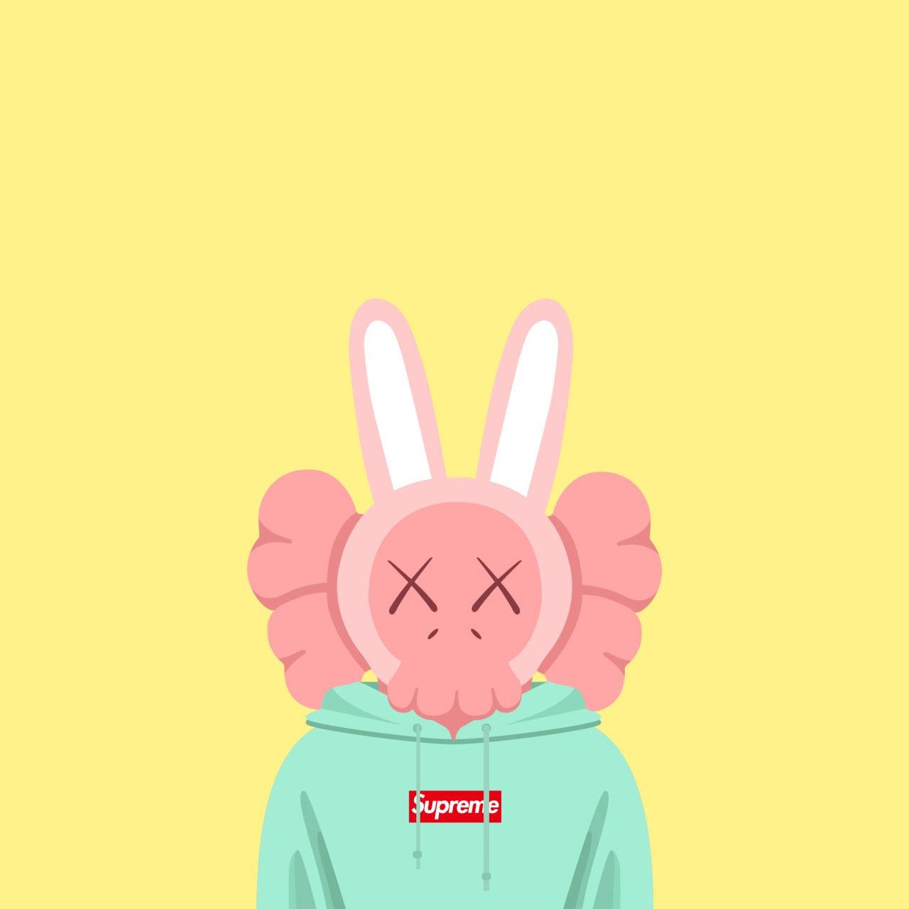 1280x1280 Kaws X Supreme Wallpaper, Phone