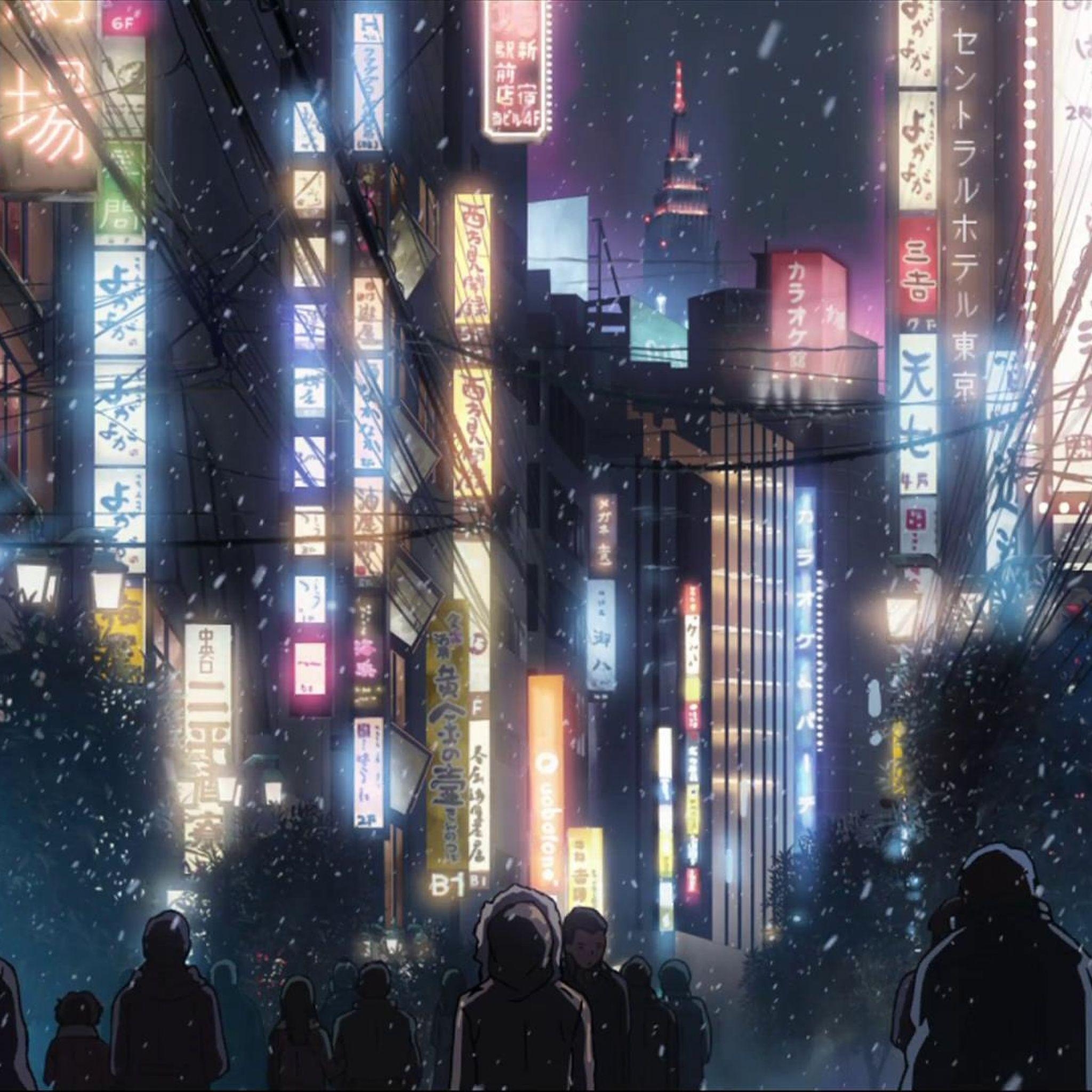 2050x2050 Anime Japan Cityscape iPad Air wallpaper. Anime scenery, Anime, Phone