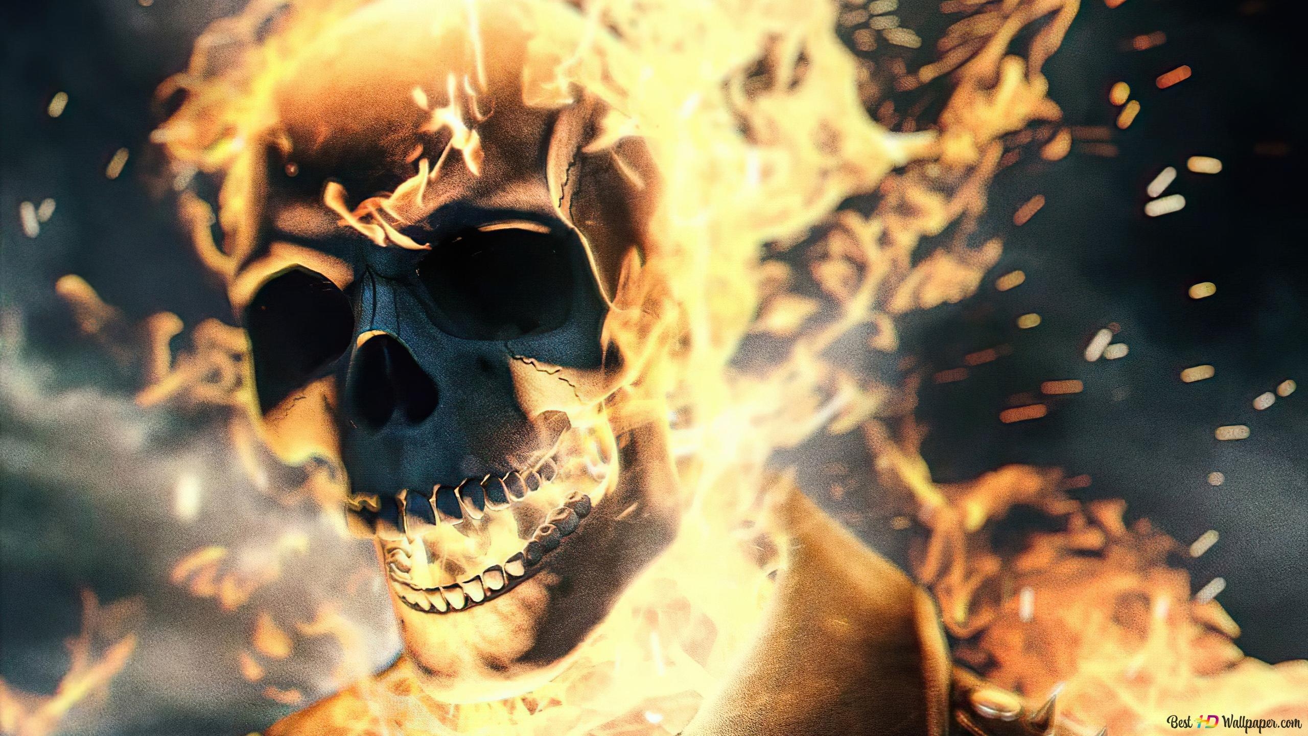 2560x1440 Fire Skull As Ghost Rider 4K wallpaper download, Desktop