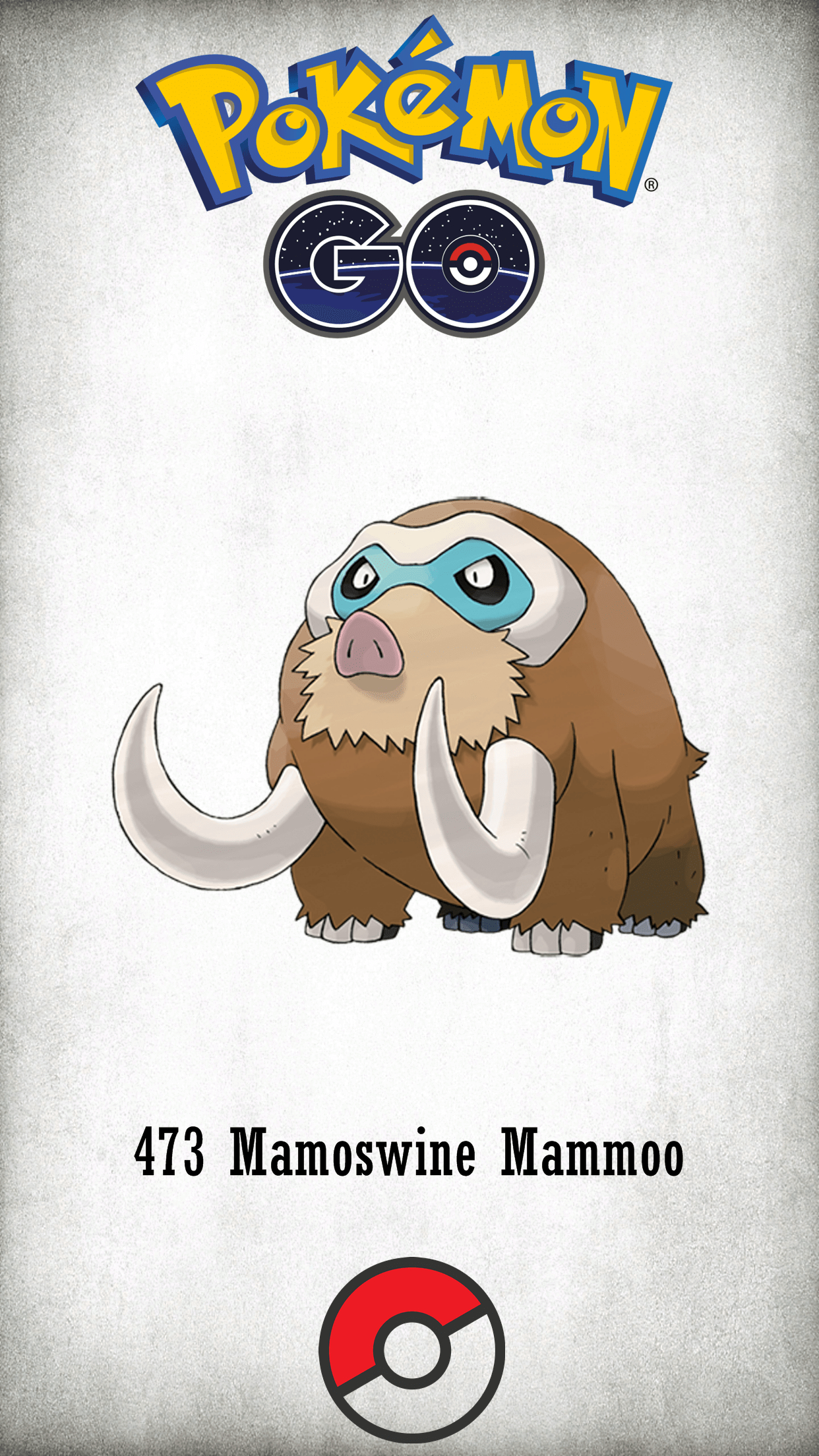 1250x2210 Character Mamoswine Mammoo, Phone