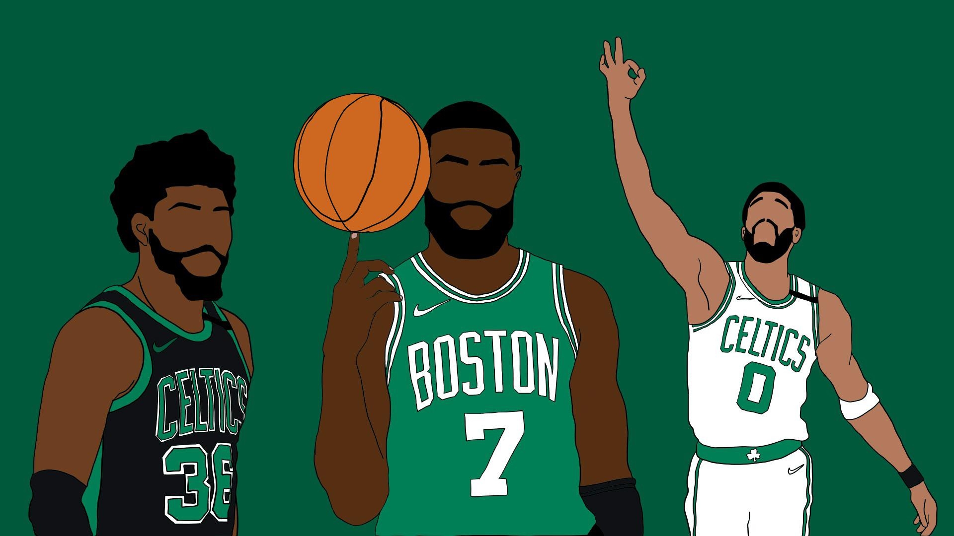 1920x1080 Made some Celtics wallpaper- JB, Tatum and Marcus Smart, Desktop