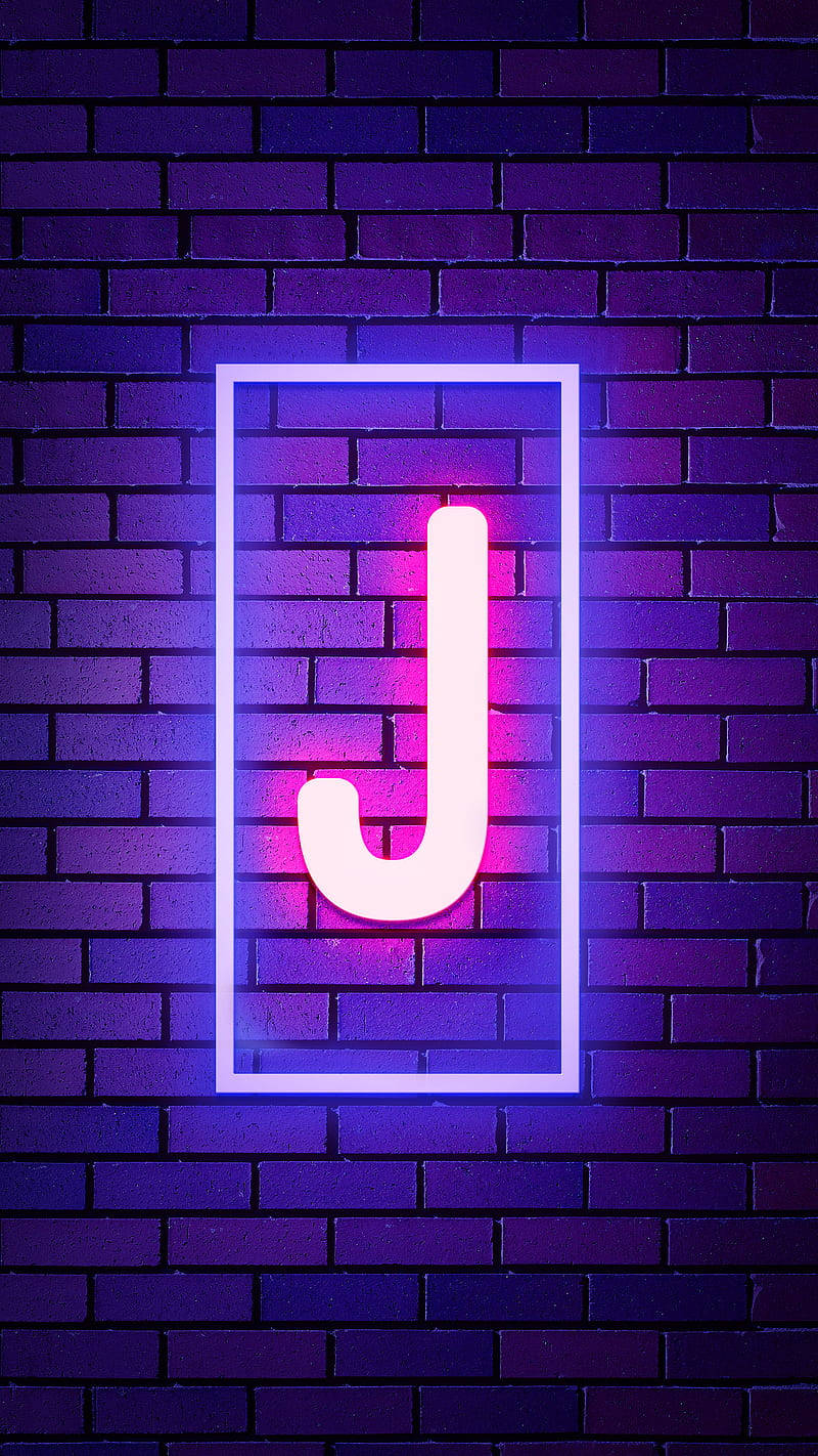 800x1430 Download Neon Letter J Wallpaper, Phone