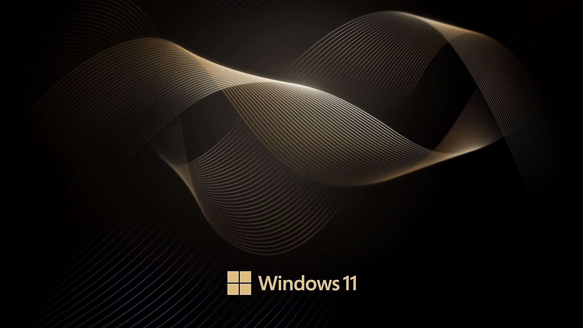 1920x1080 Abstract Black and Gold Wave Background for Windows 11 Wallpaper Wallpaper. Desktop Background. Mobile Phone Wallpaper, Desktop