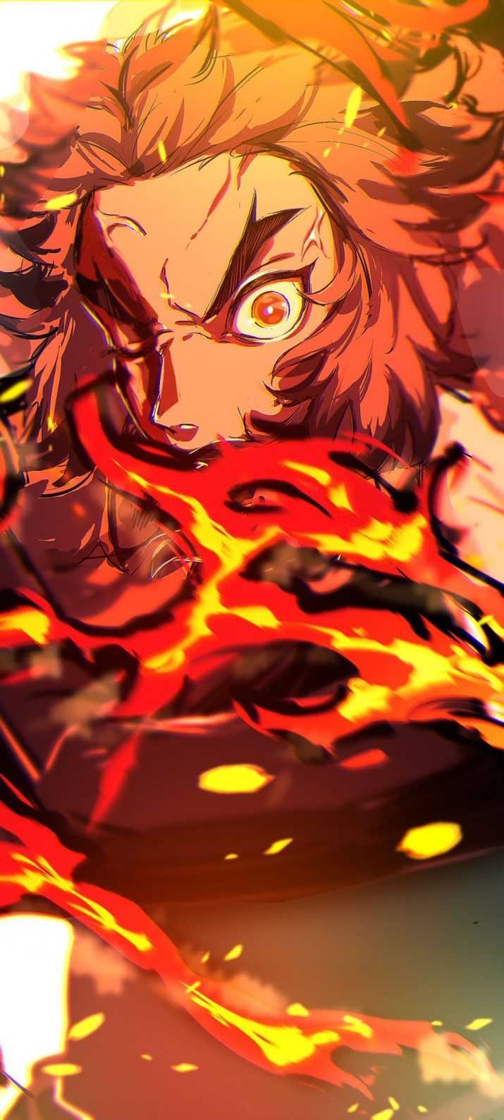 720x1590 4K Rengoku Wallpaper, Phone