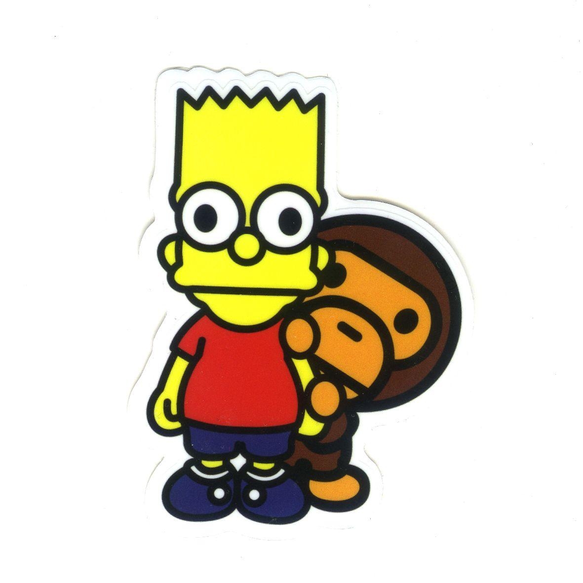 1190x1190 Bart Simpson x Baby Milo, Height 8 cm, decal sticker in 2018, Phone