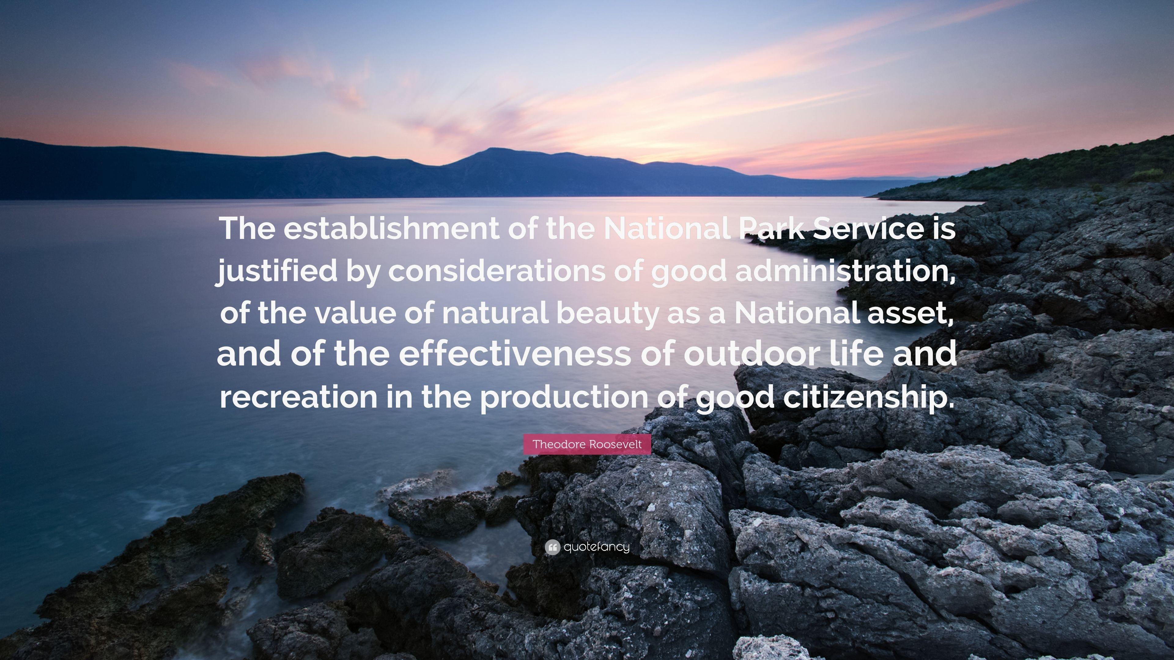 3840x2160 Theodore Roosevelt Quote: “The establishment of the National Park, Desktop