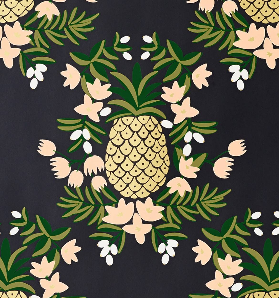 1170x1250 Pineapple (Ebony) Wallpaper by RIFLE PAPER Co, Phone