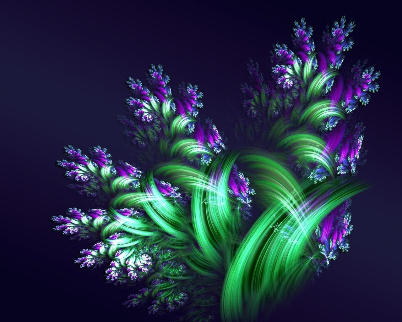 1280x1030 HQ Wallpaper Arena: Purple Green Fractal Flower, Desktop