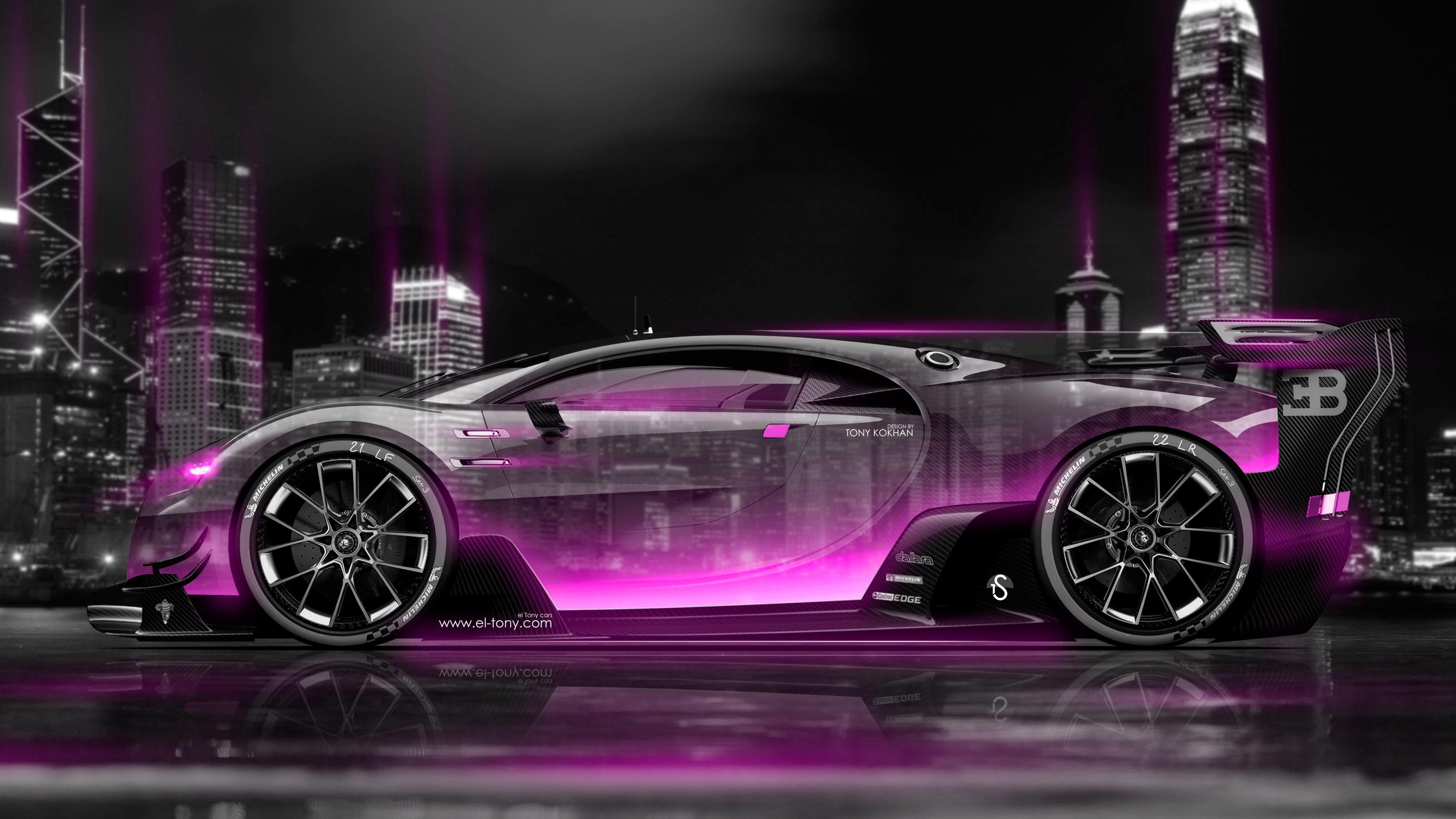 3840x2160 Bugatti Vision Gran Turismo Side Crystal City Night Car 2016 Wallpaper 4K el Tony, Desktop