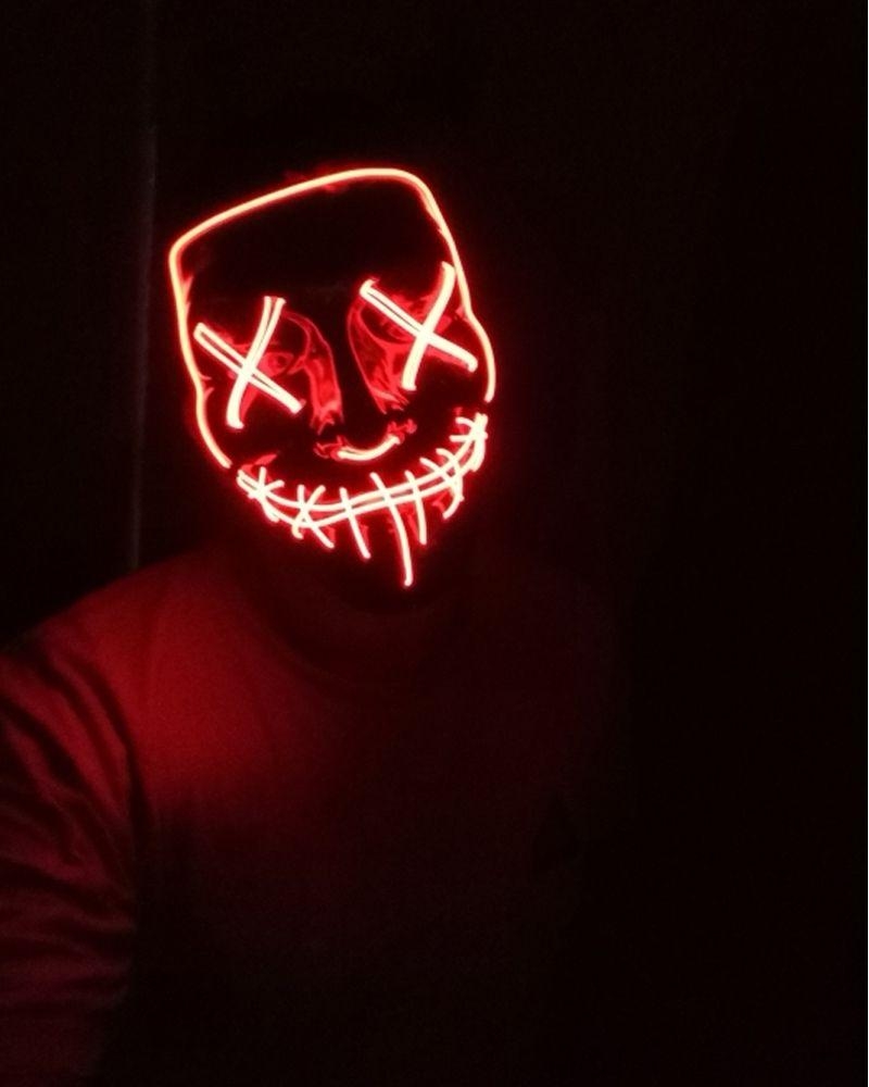 800x1000 LED Light Up Purge Horror Mask, Phone