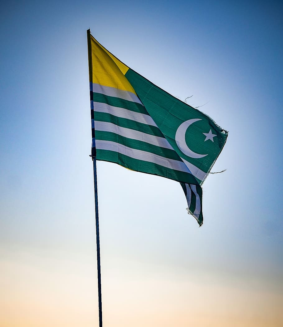 910x1050 HD wallpaper: kashmir flag, green flag, green and yellow, Phone