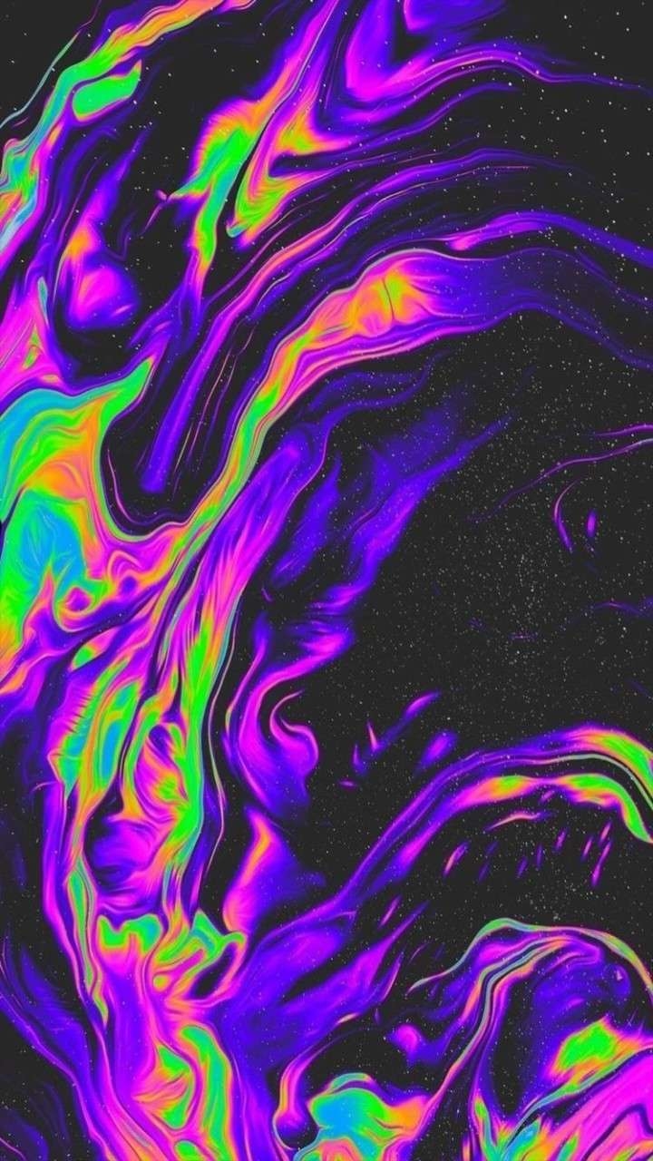 720x1280 Neon Purple And Green Wallpaper, Phone