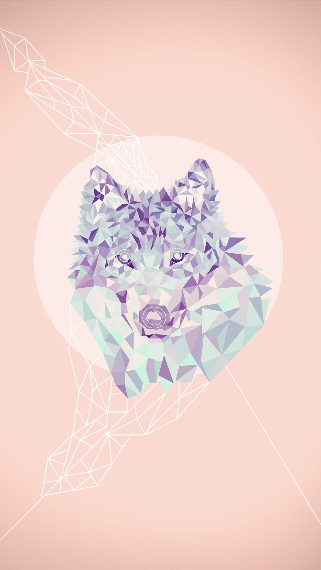 1080x1920 Pink pastel wolf wallpaper. Tribal wallpaper, Cute anime wallpaper, Geometric wolf, Phone