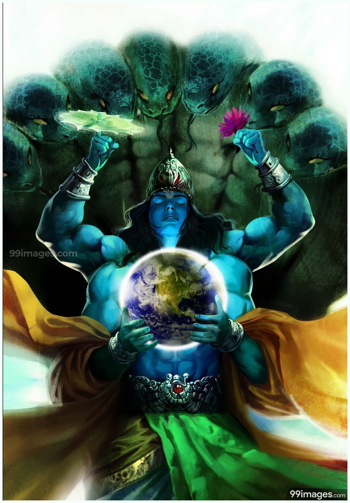 1360x1960 Lord Vishnu HD 1080p In Krishna With Sudarshan Chakra Wallpaper & Background Download, Phone