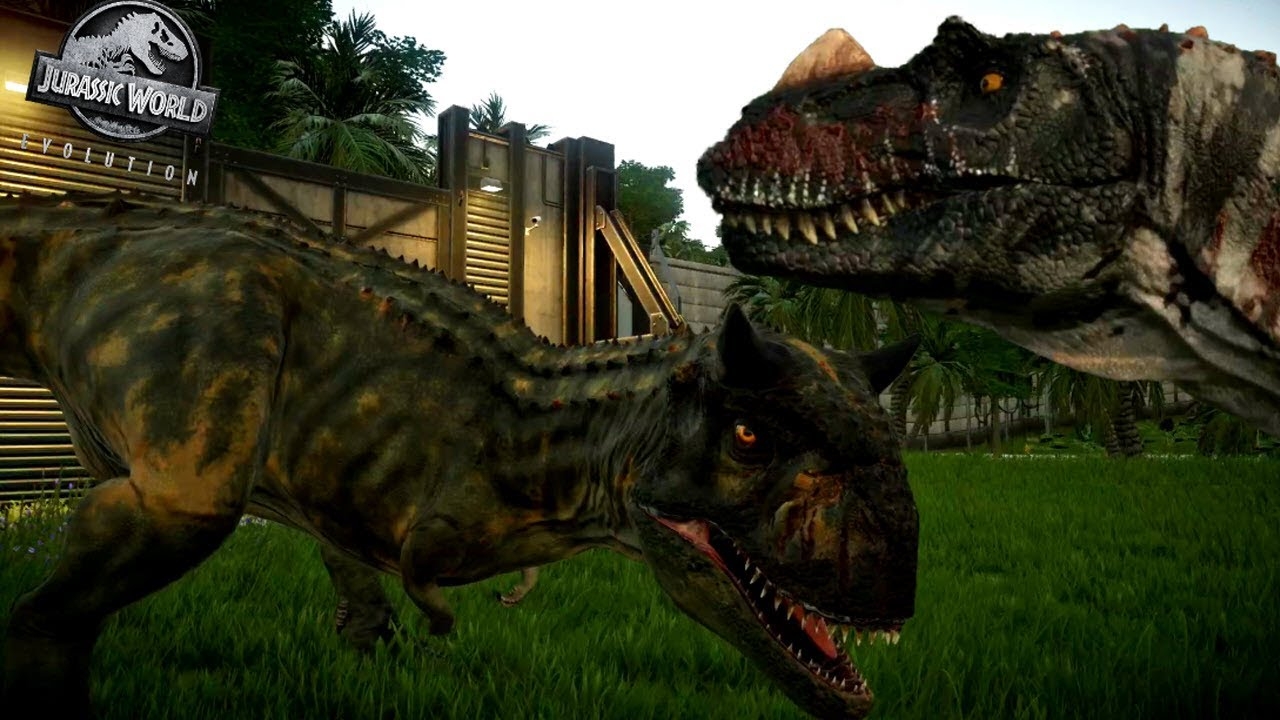 1280x720 JURASSIC WORLD EVOLUTION CRETACEOUS GREEN CARNOTAURUS TORO VS CERATOSAURUS, Desktop