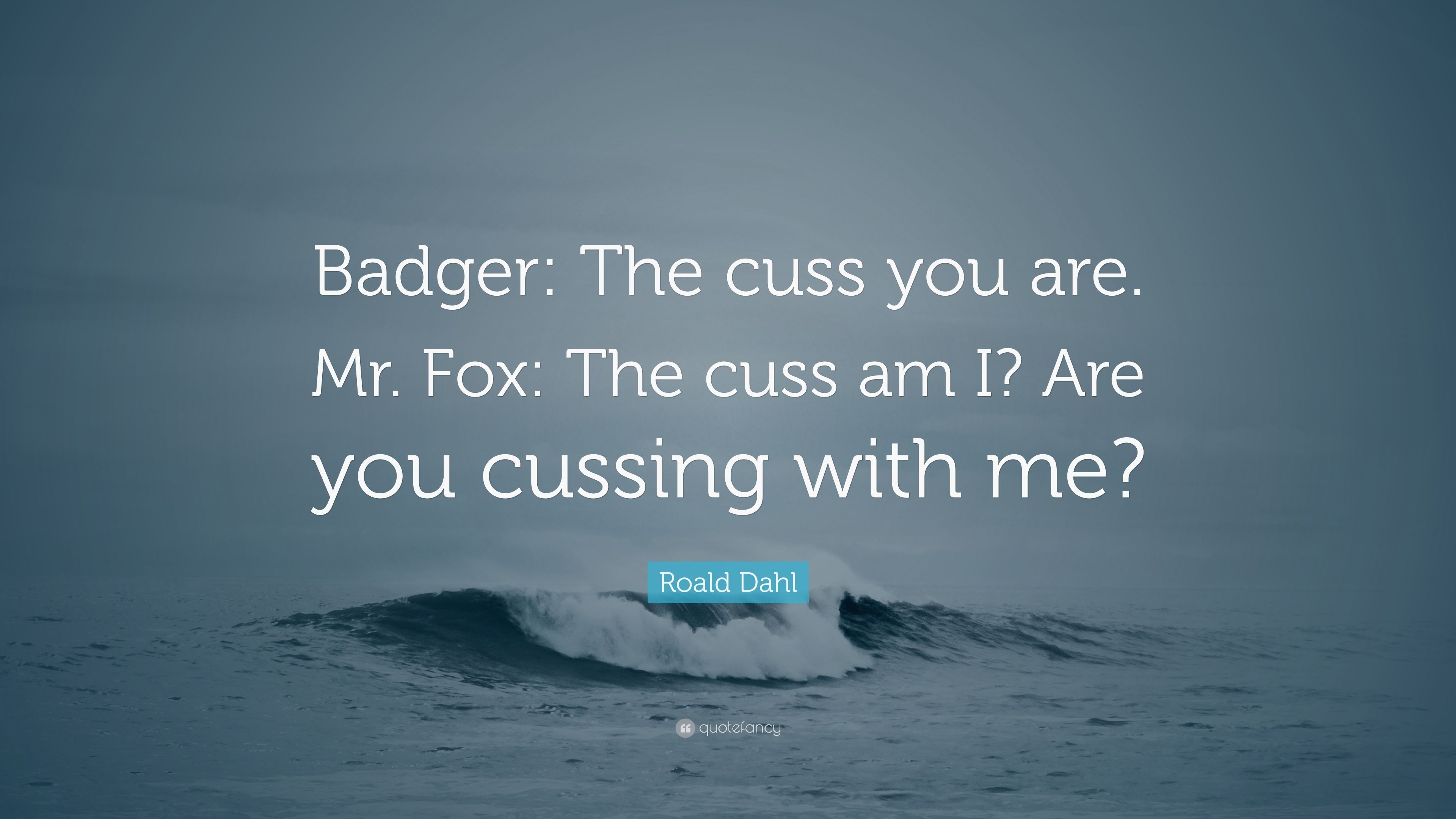 3840x2160 Roald Dahl Quote: “Badger: The cuss you are. Mr. Fox: The cuss am I? Are you, Desktop