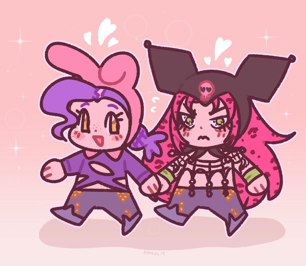 1200x1050 My Melody Doppio And Kuromi Diavolo Wallpaper For Computer Laptop, Desktop