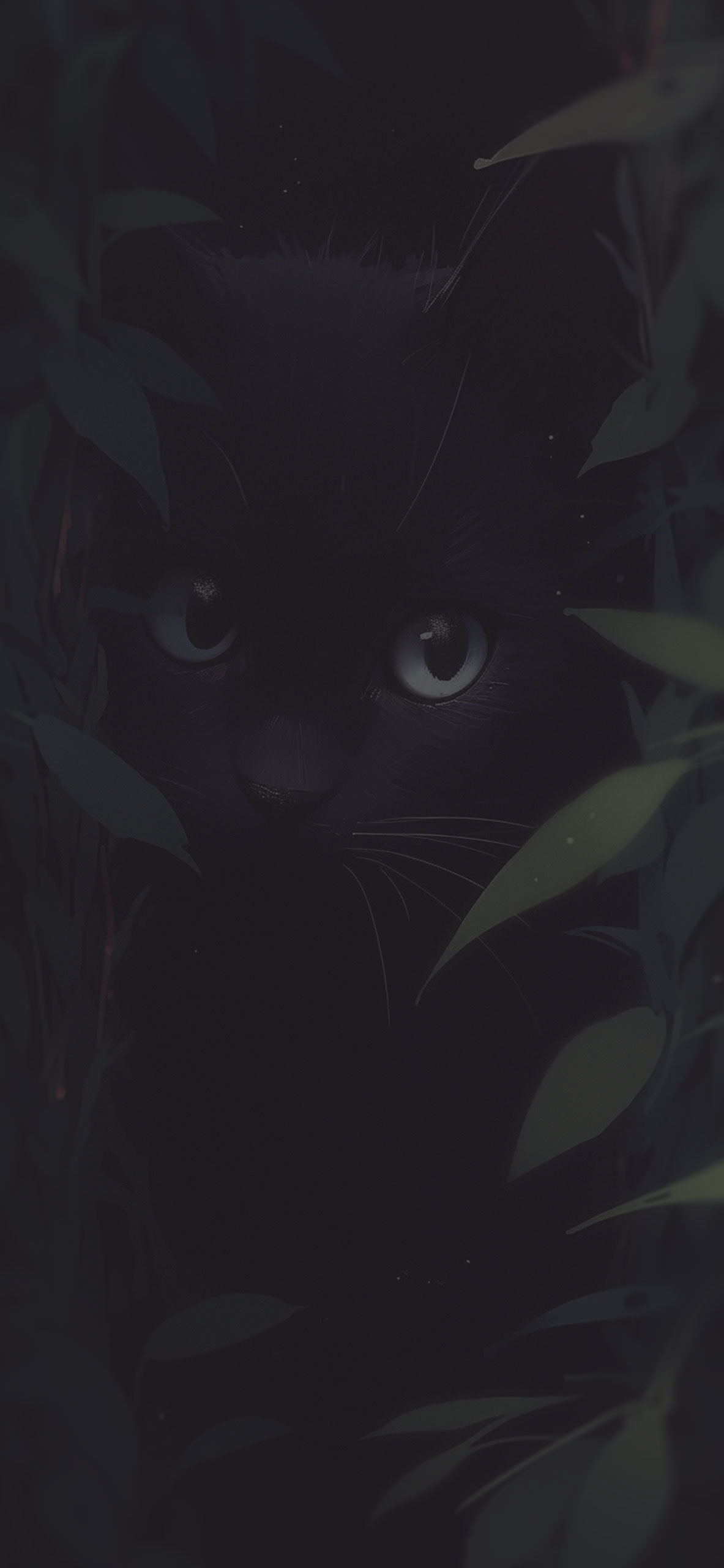 1190x2560 Cute Black Cat in the Grass Aesthetic Wallpaper, Phone