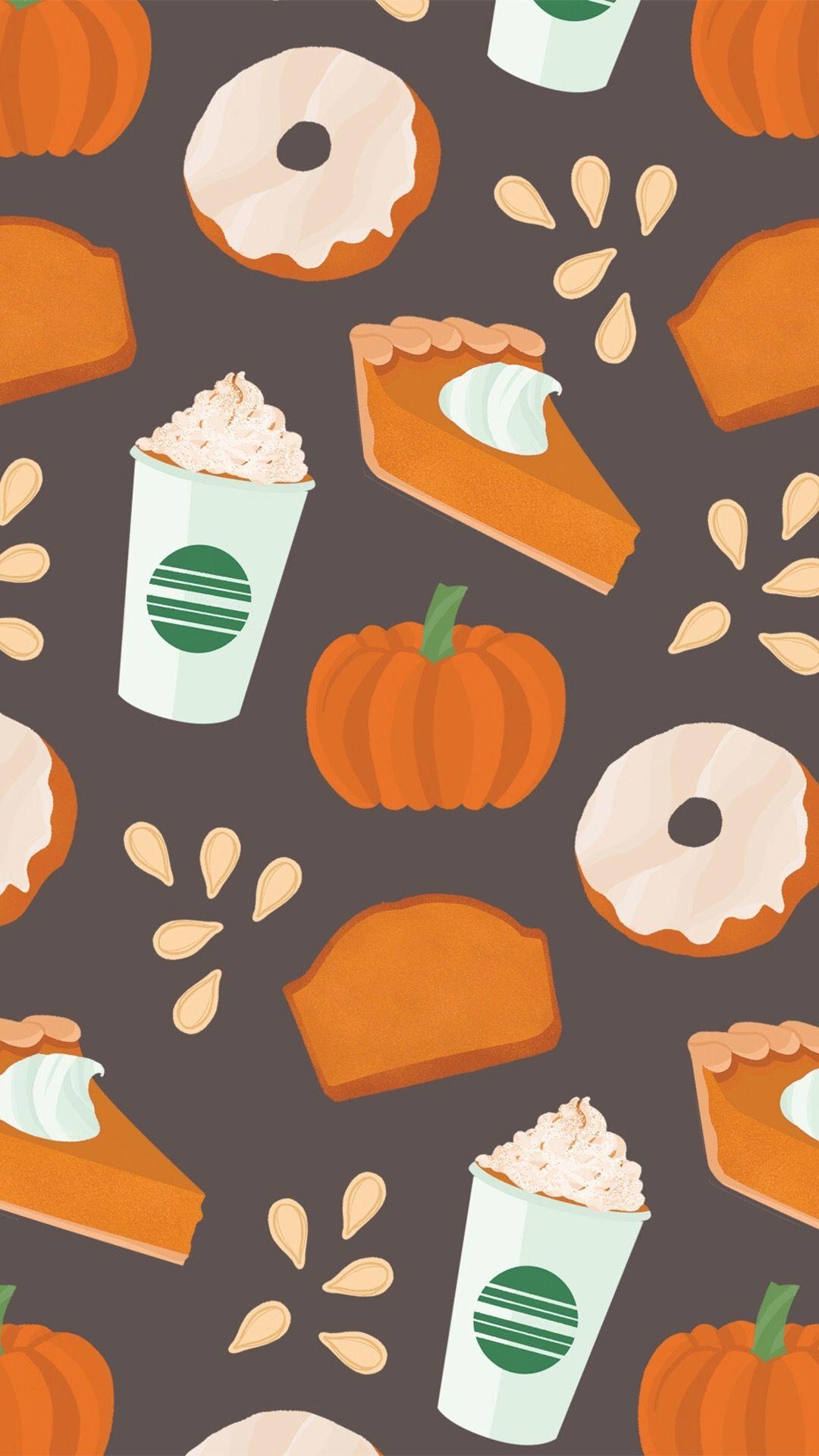 1080x1920 Fall Starbucks pumpkin spice iPhone background wallpaper, Phone