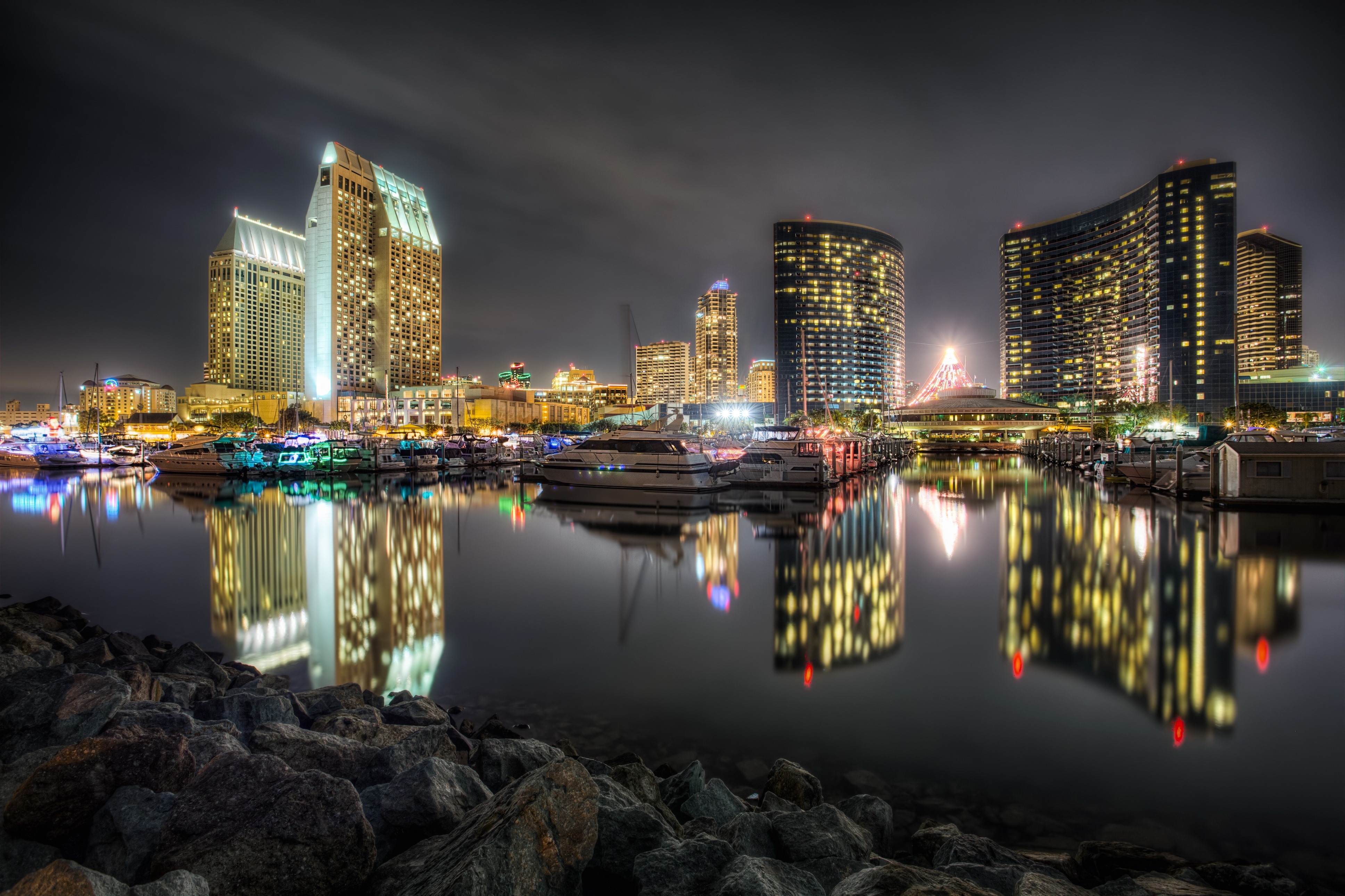 3880x2590 4K, USA, Stones, Coast, California, San Diego, Night, HDR Gallery HD Wallpaper, Desktop