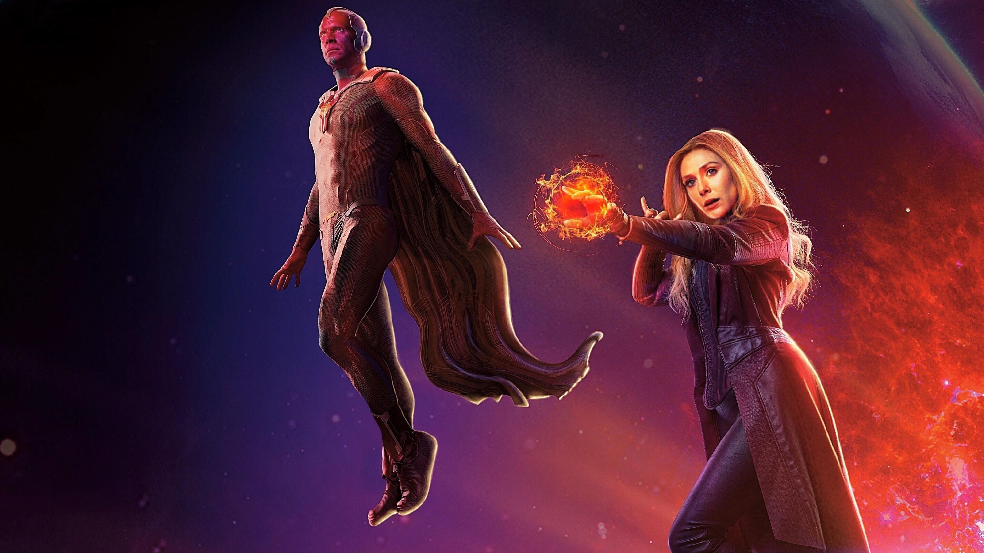 3840x2160 Avengers Infinity War Scarlet Witch and Vision 4k wallpaper!. Witch wallpaper, Marvel paintings, Scarlet witch, Desktop