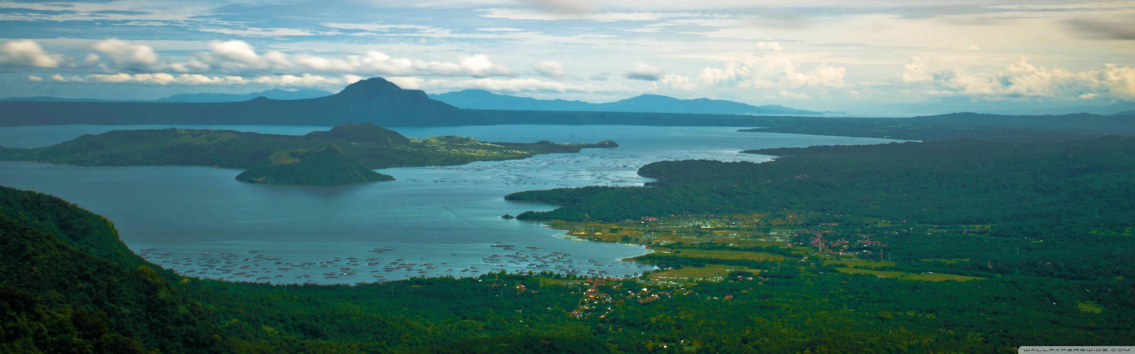 3840x1200 Taal Volcano, Island Of Luzon, Philippines ❤ 4K HD Desktop, Dual Screen