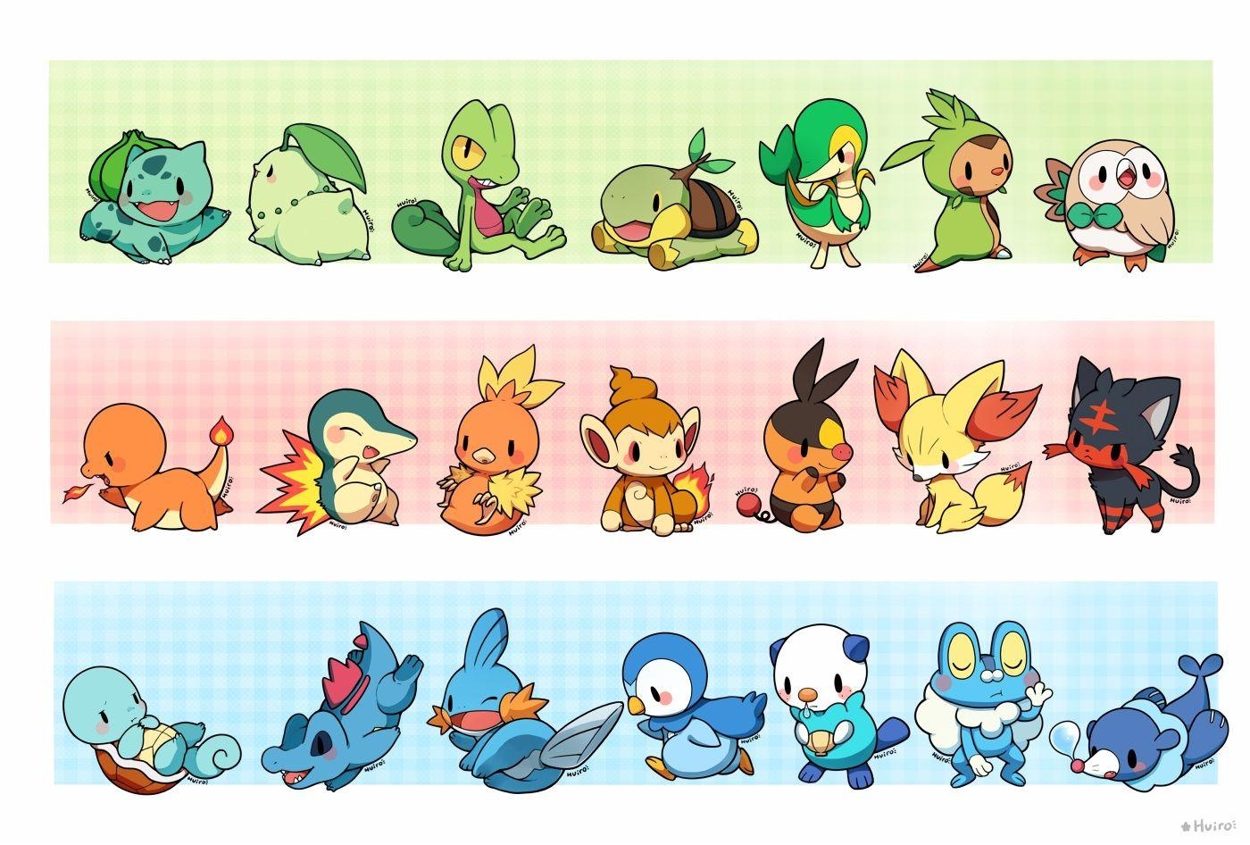 1400x950 bulbasaur charmander chespin chikorita chimchar cyndaquil fennekin, Desktop