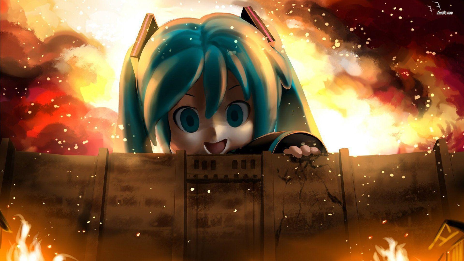 1920x1080 Hatsune Miku On Titan Wallpaper, Desktop